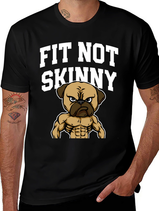 Fit Not Skinny Pug Graphic T-Shirt