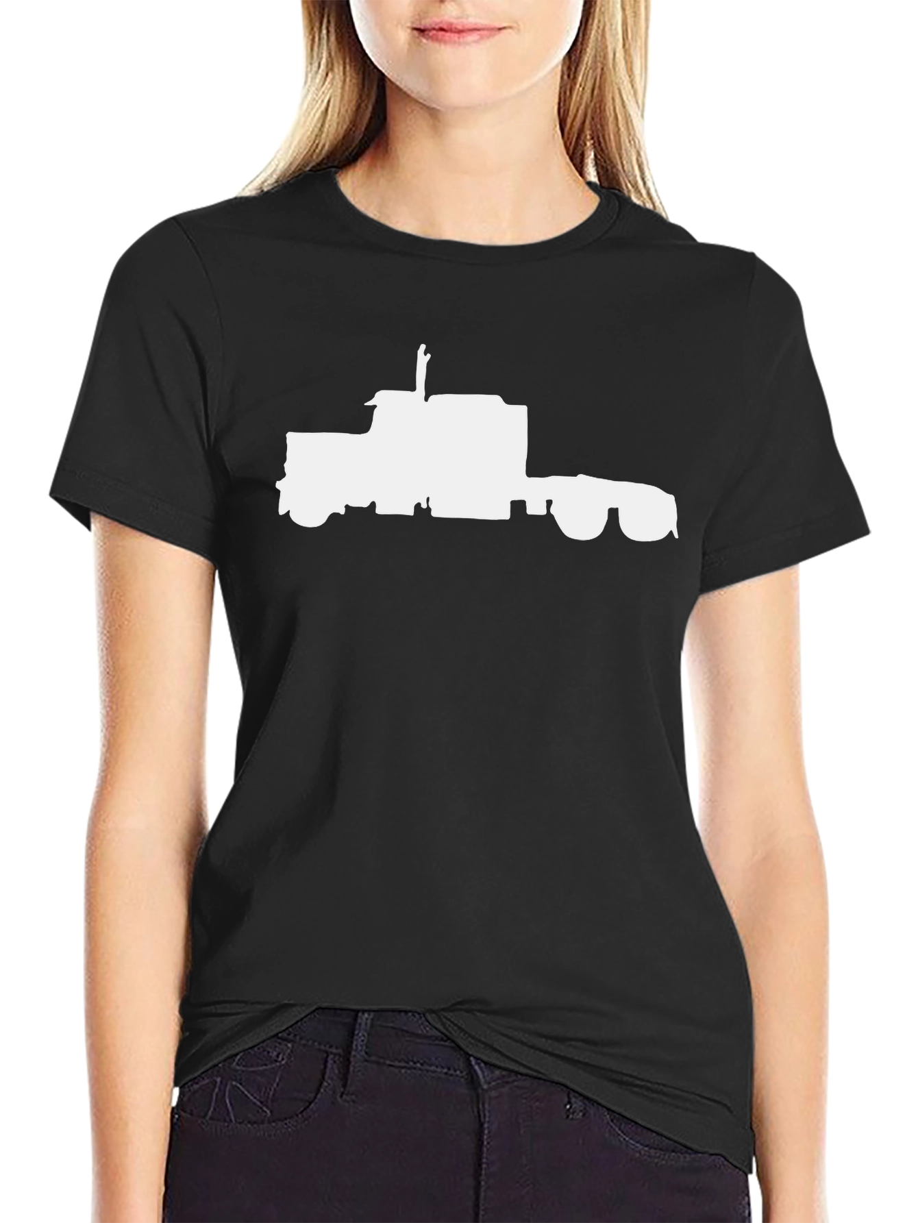 Truck Silhouette Tee - Classic Black Trucker Shirt