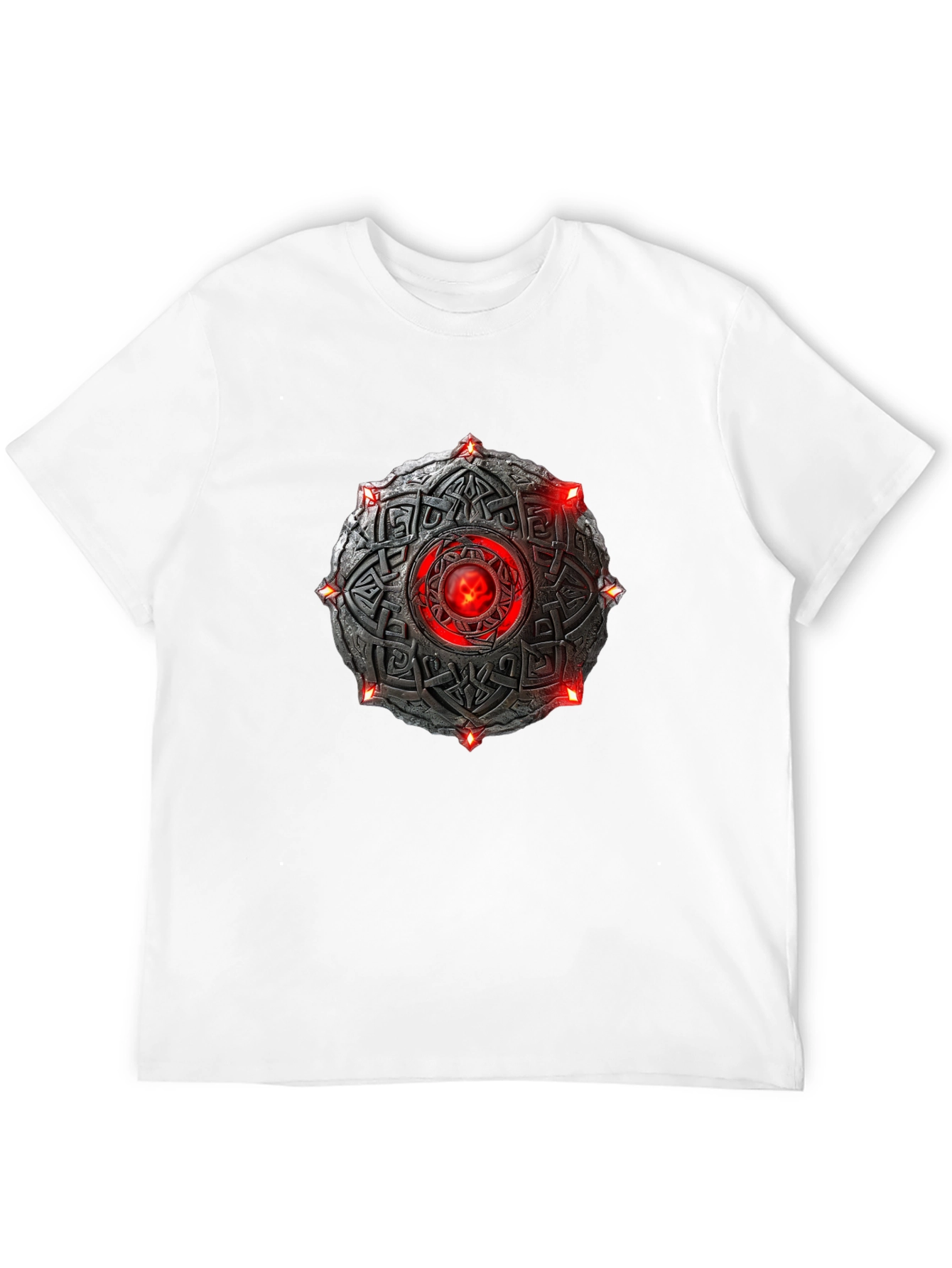 Celtic Shield T-Shirt - Red Stone Black Tee