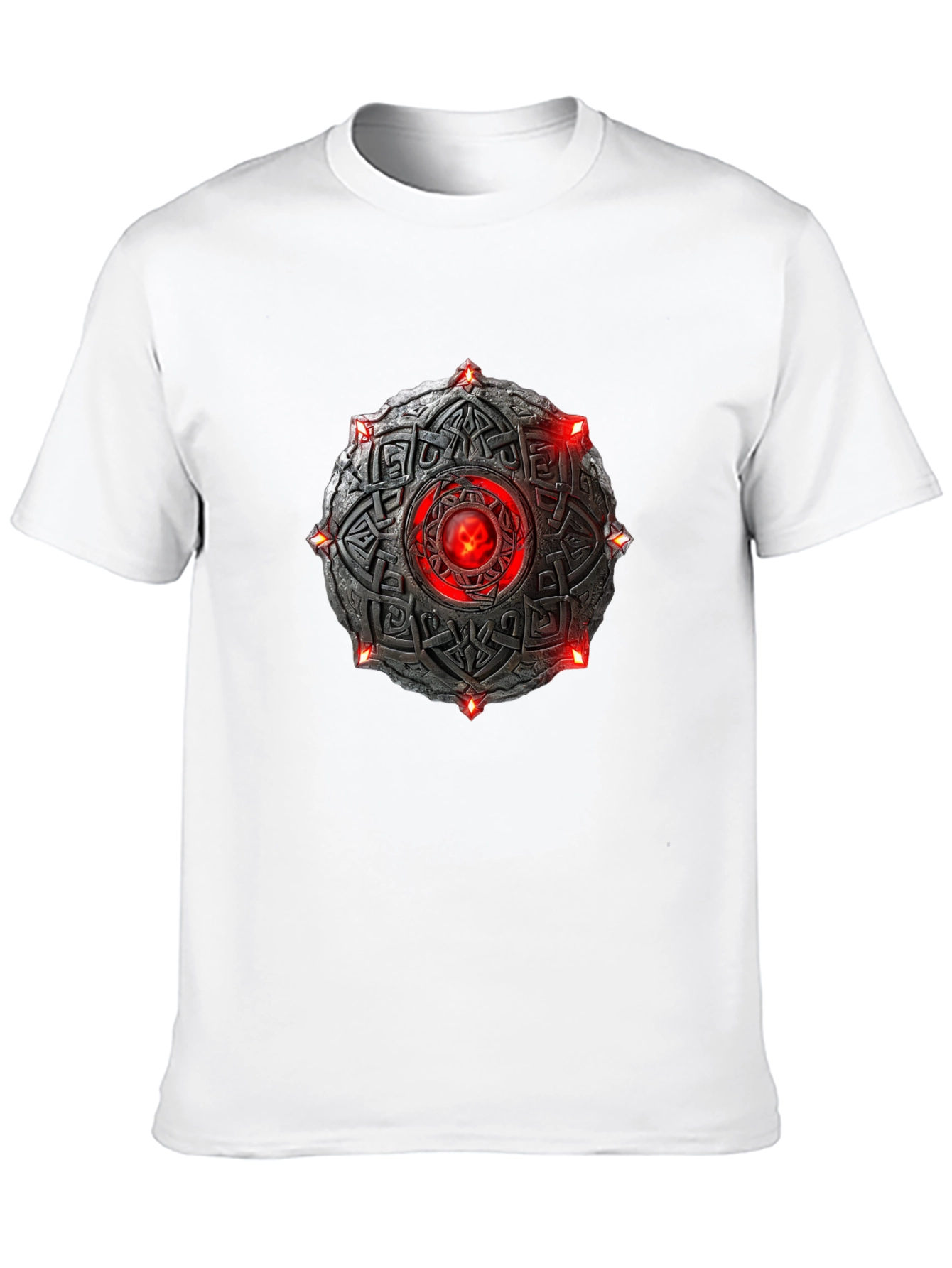 Celtic Shield T-Shirt - Red Stone Black Tee
