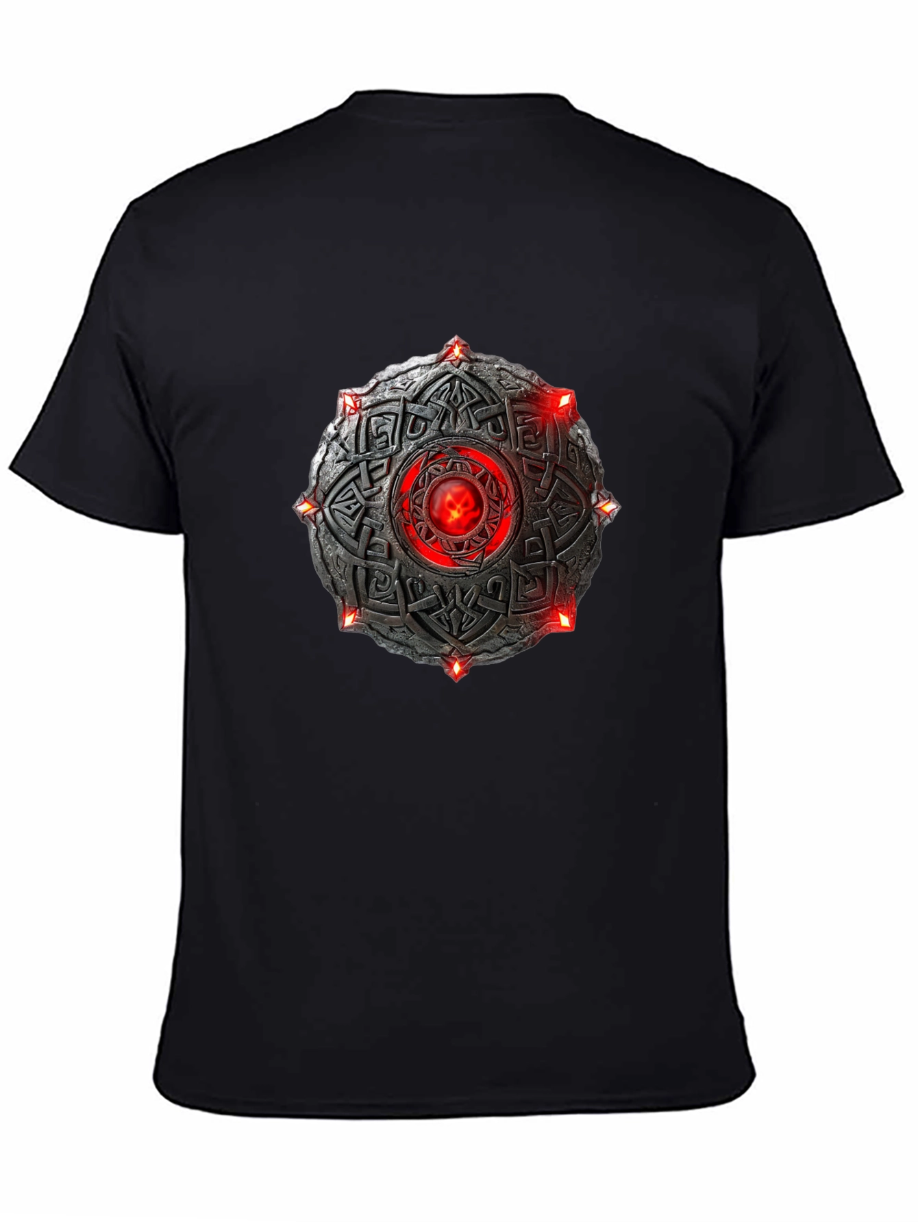 Celtic Shield T-Shirt - Red Stone Black Tee