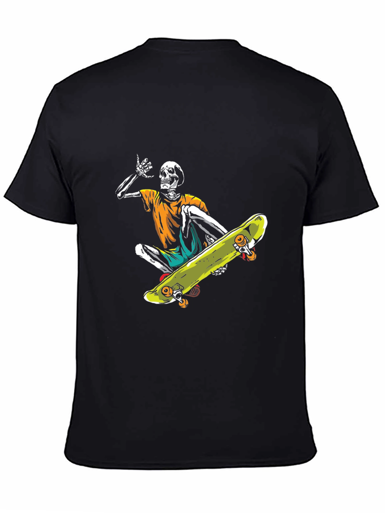 Skeleton Skateboarder Graphic Tee - Cool Casual Style