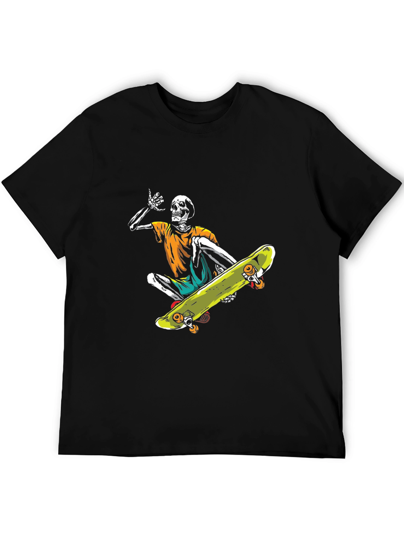 Skeleton Skateboarder Graphic Tee - Cool Casual Style
