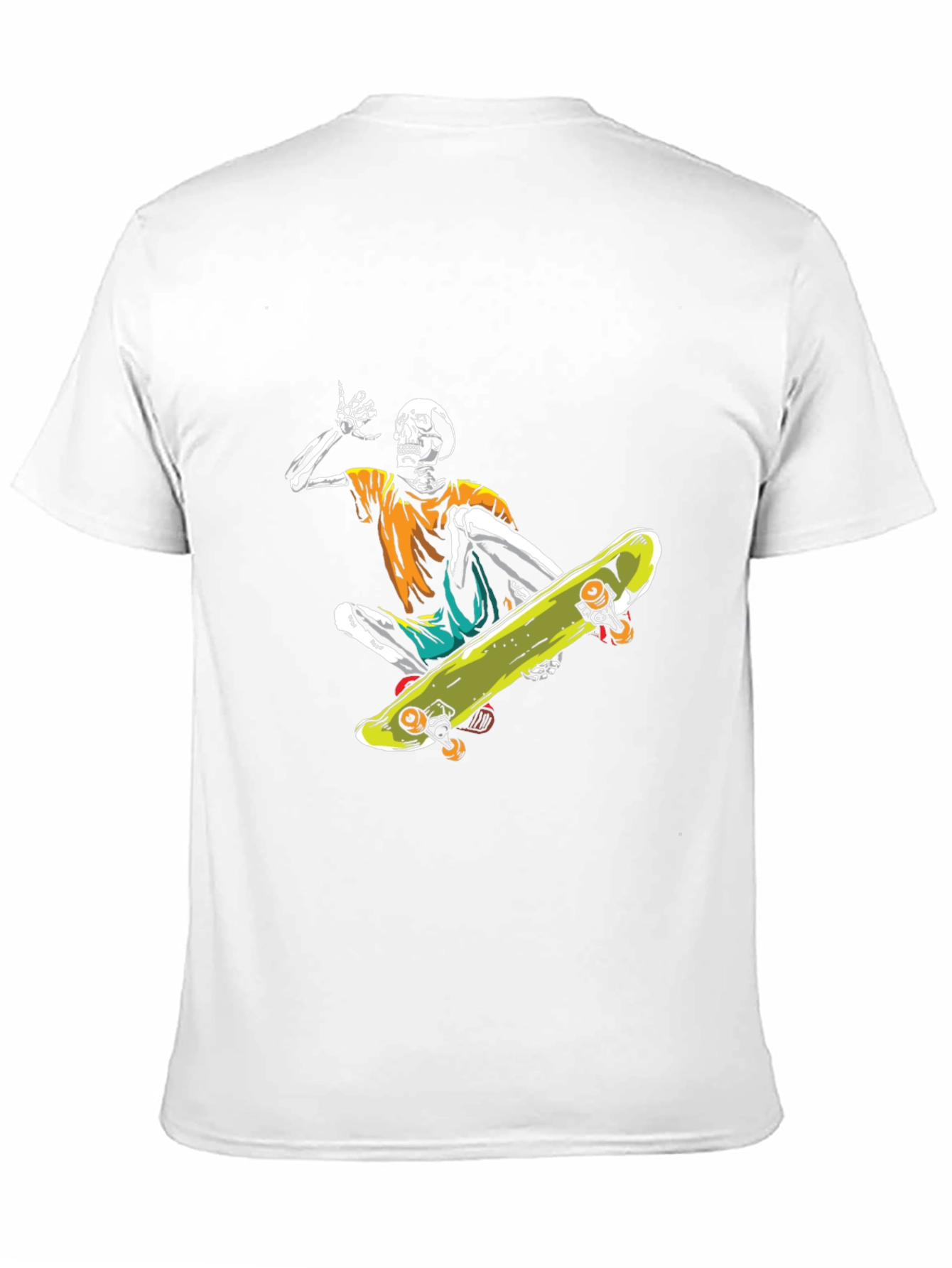 Skeleton Skateboarder Graphic Tee - Cool Casual Style