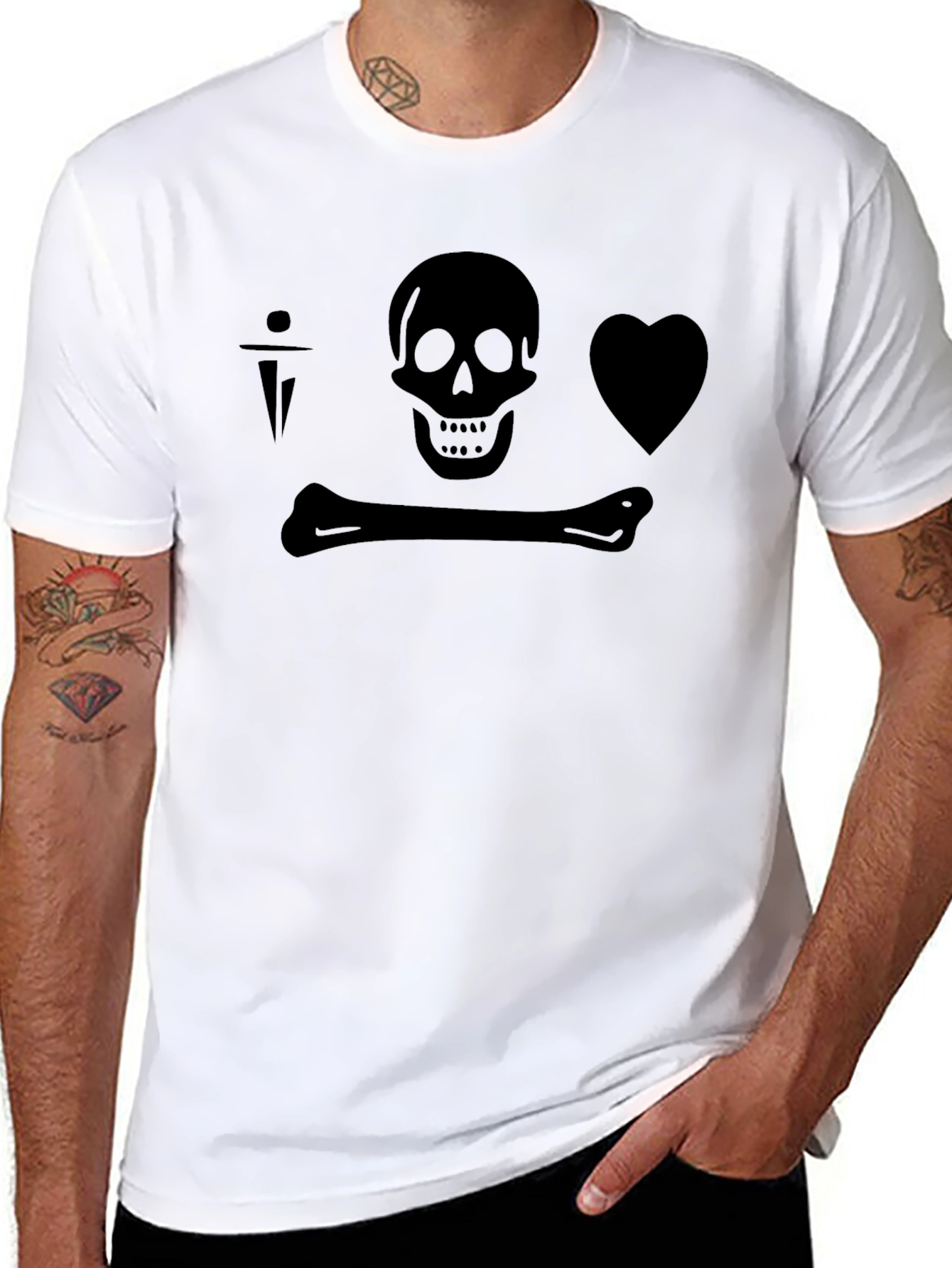 Skull & Crossbones Heart Tee - Pirate Inspired