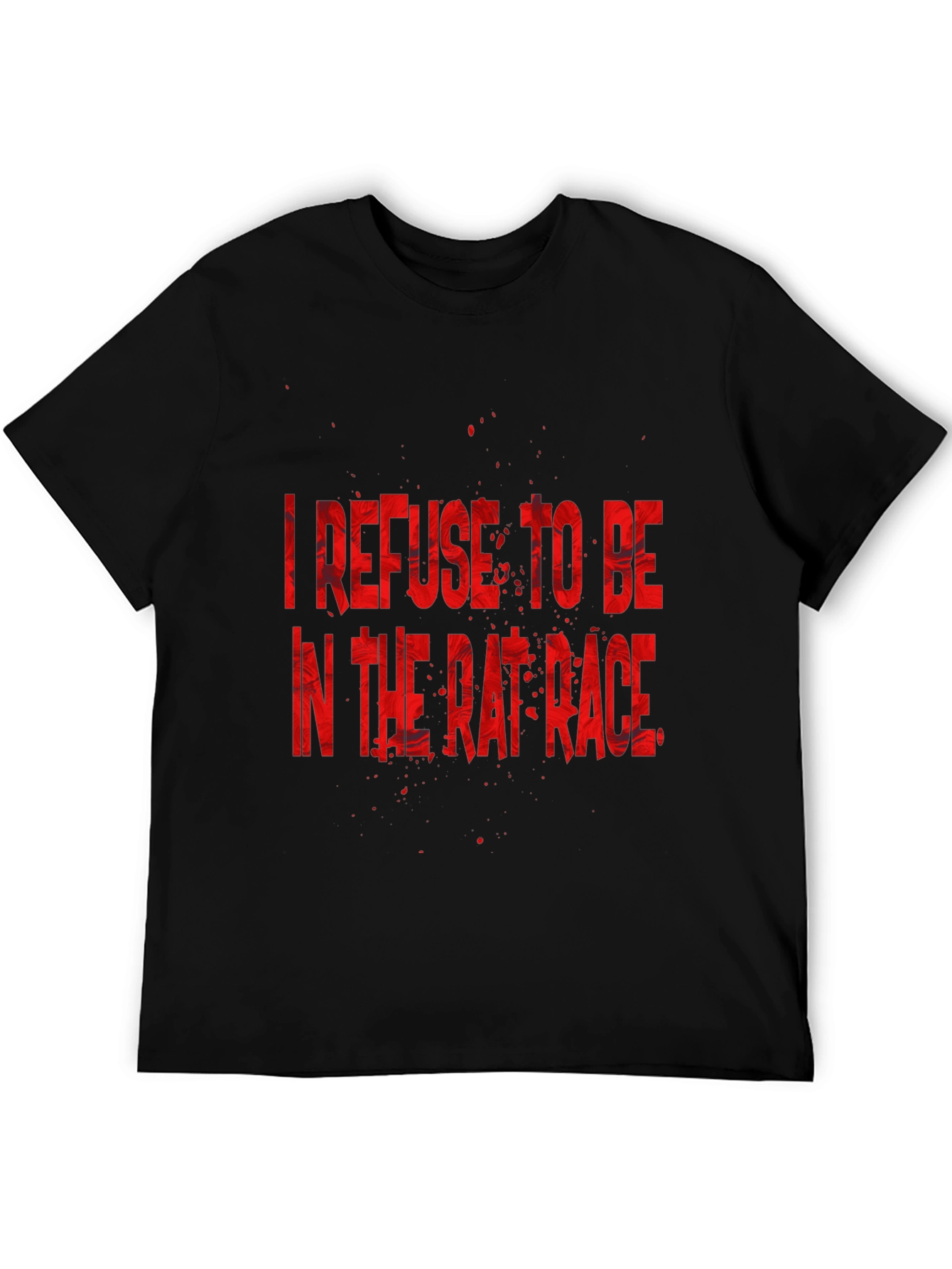 Refuse Rat Race Graphic Tee - Black Cotton T-Shirt