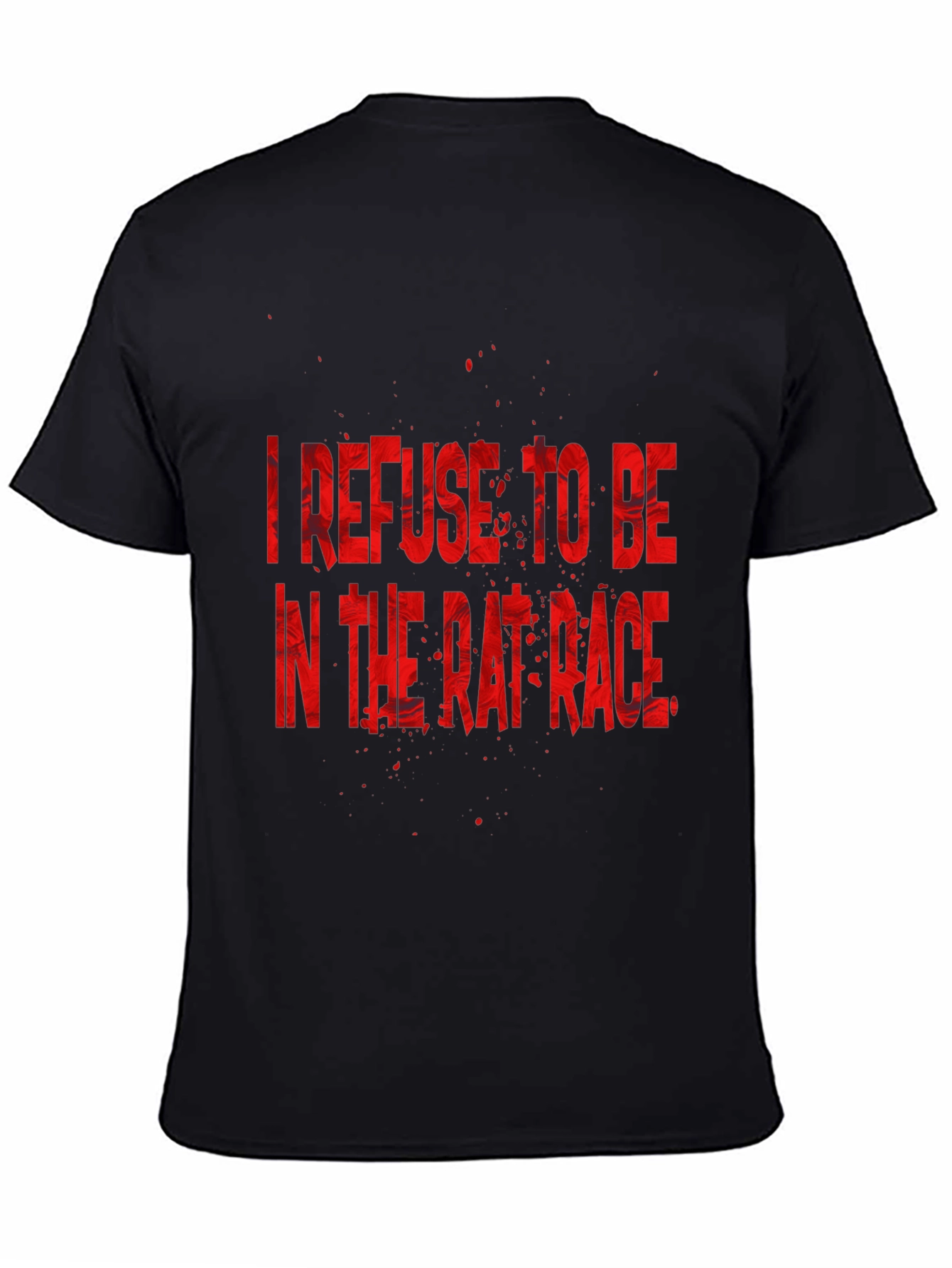 Refuse Rat Race Graphic Tee - Black Cotton T-Shirt