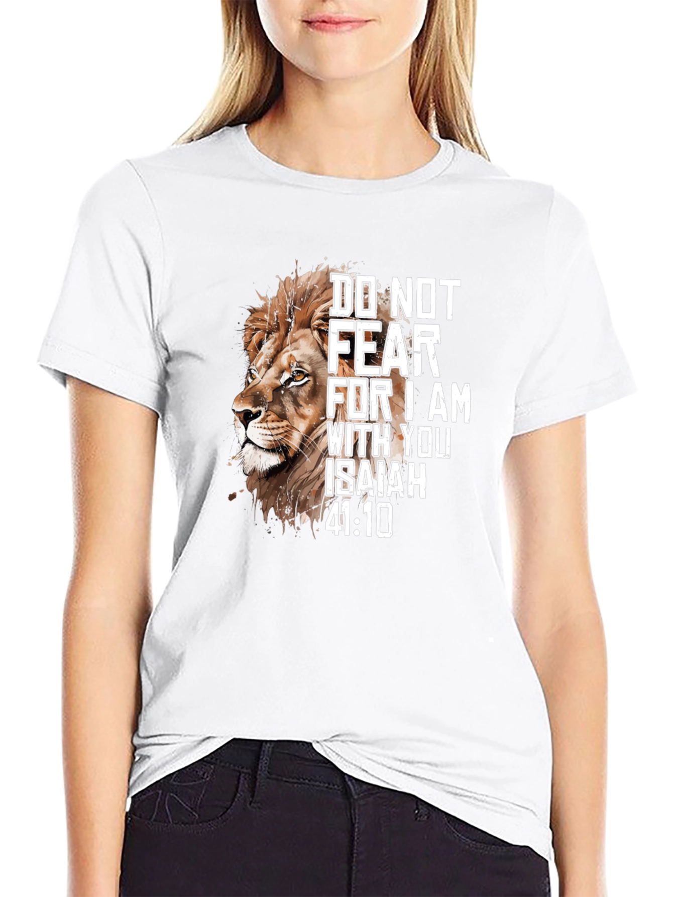 Lion Isaiah 41:10 Christian T-Shirt