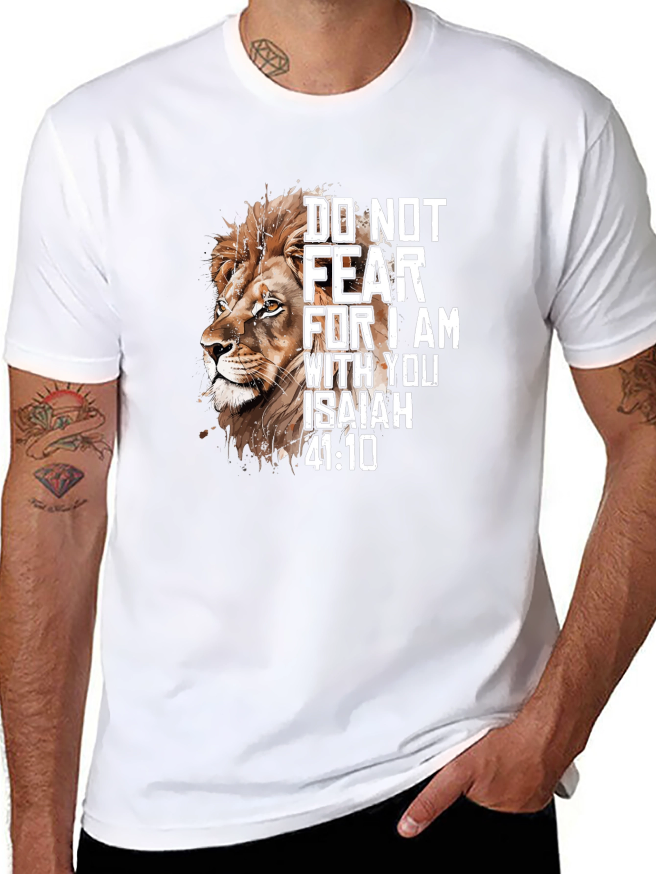 Lion Isaiah 41:10 Christian T-Shirt