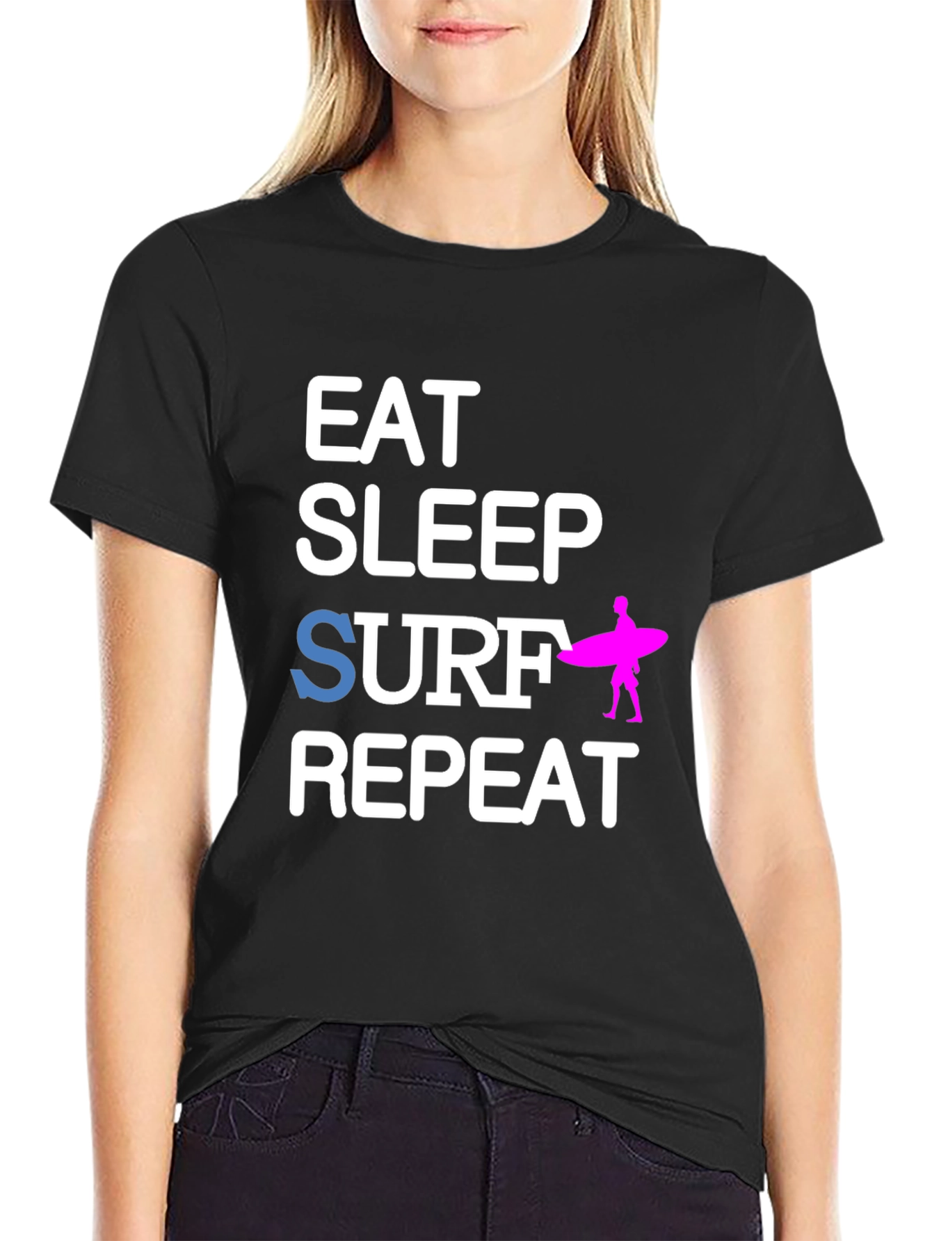 Eat Sleep Surf Repeat Graphic Tee