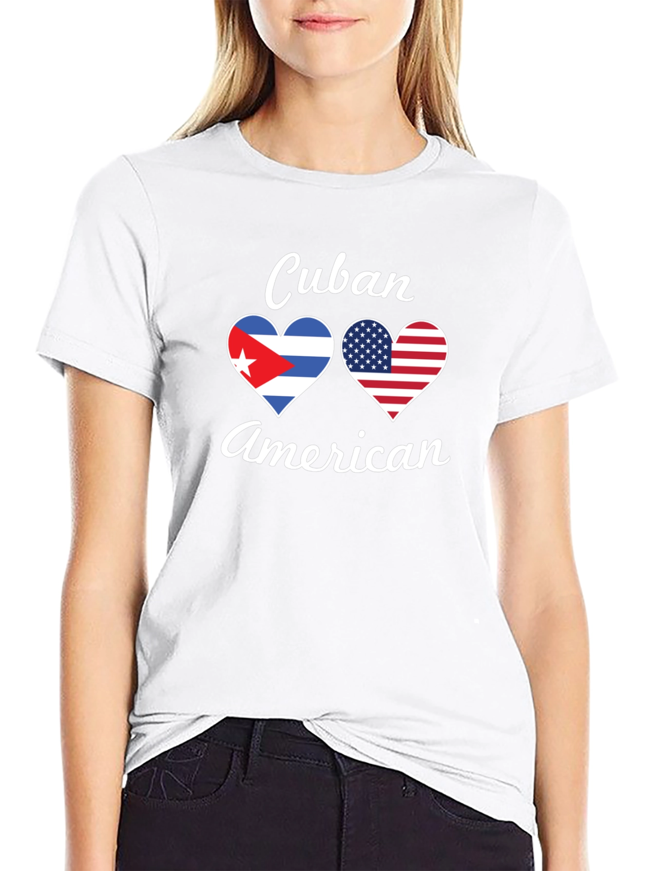 Cuban American Flag Heart T-Shirt