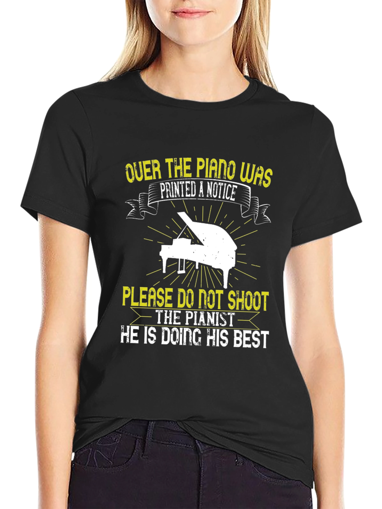 Funny Piano T-Shirt: Please Dont Shoot The Pianist