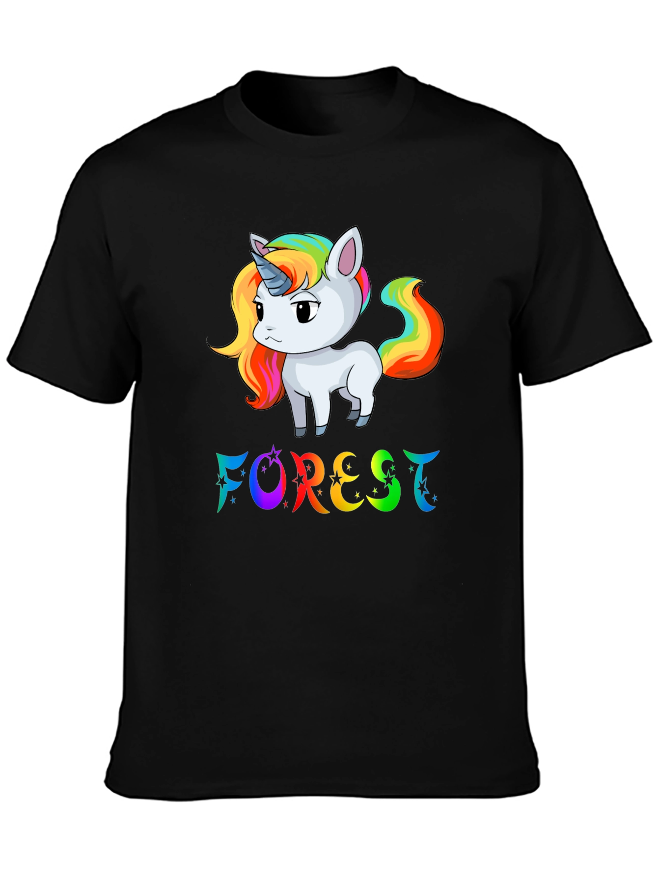 Rainbow Unicorn Forest Graphic T-Shirt