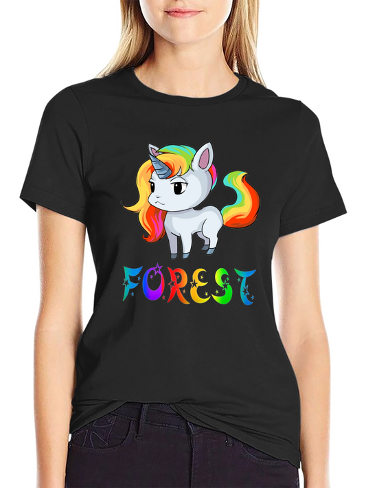 Rainbow Unicorn Forest Graphic T-Shirt