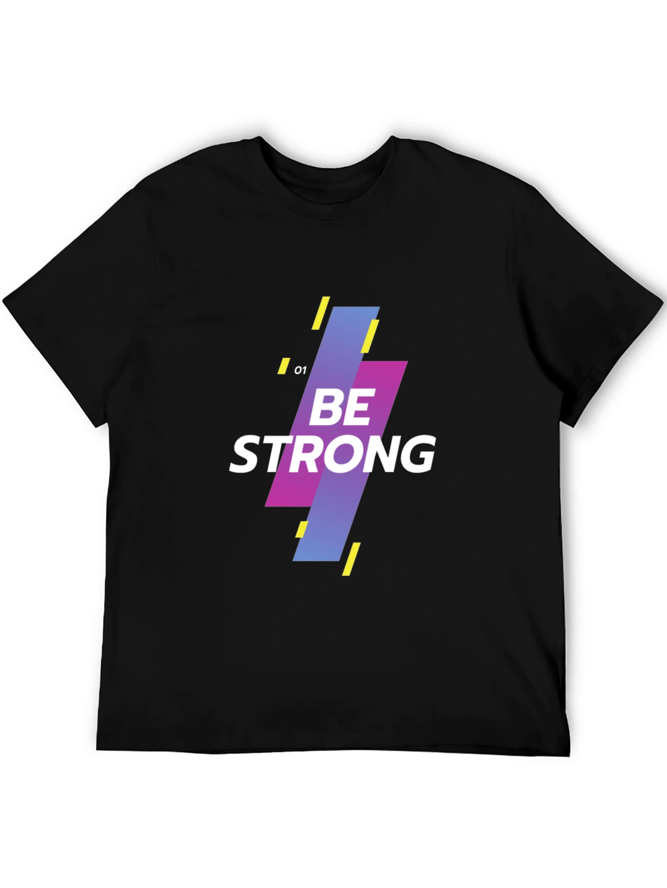 Be Strong Graphic Tee - Black Cotton T-Shirt