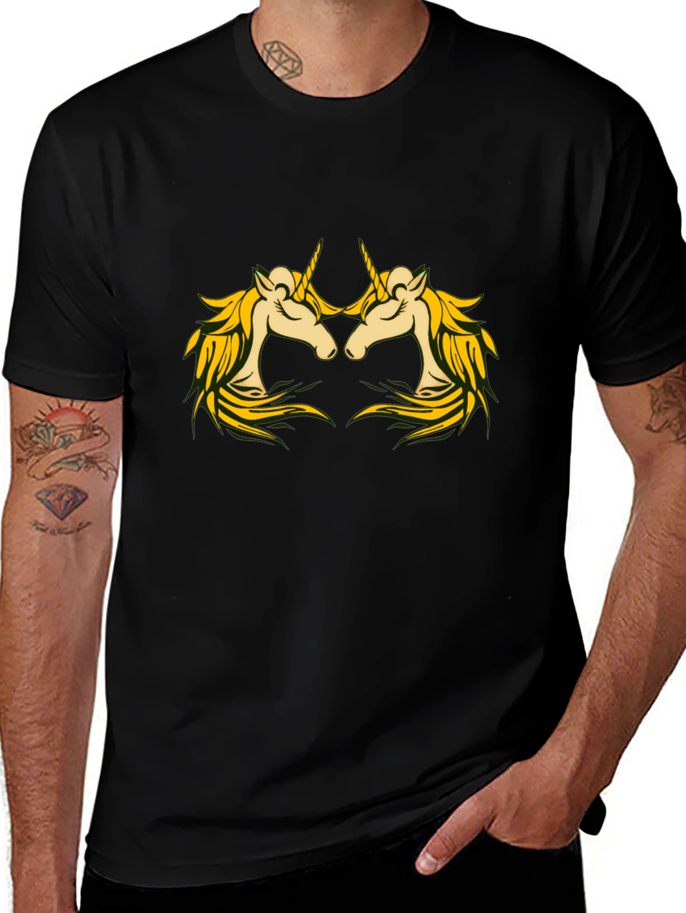 Unicorns Black T-Shirt Magical Creature Tee