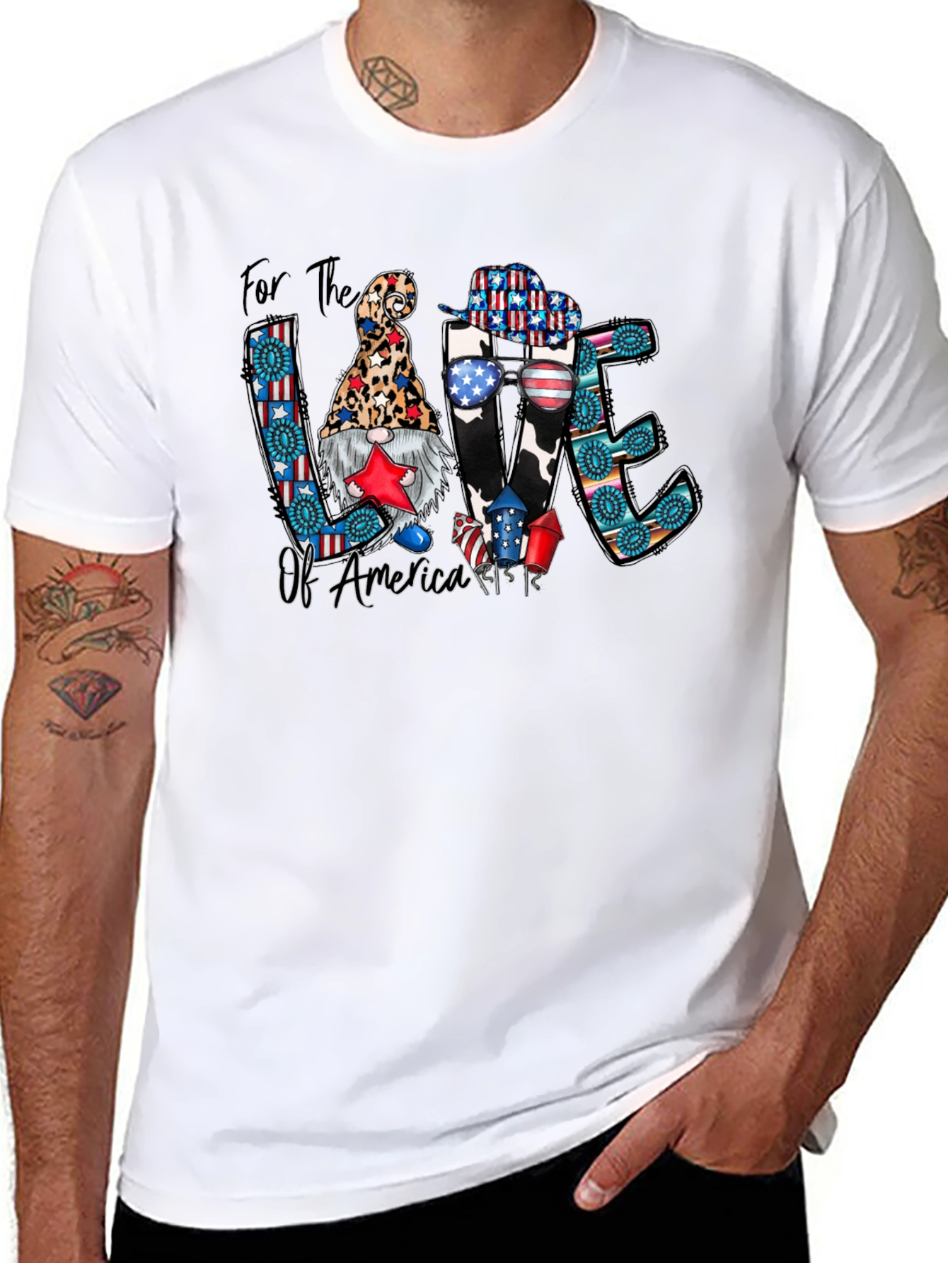 Patriotic Gnome T-Shirt: For the Love of America