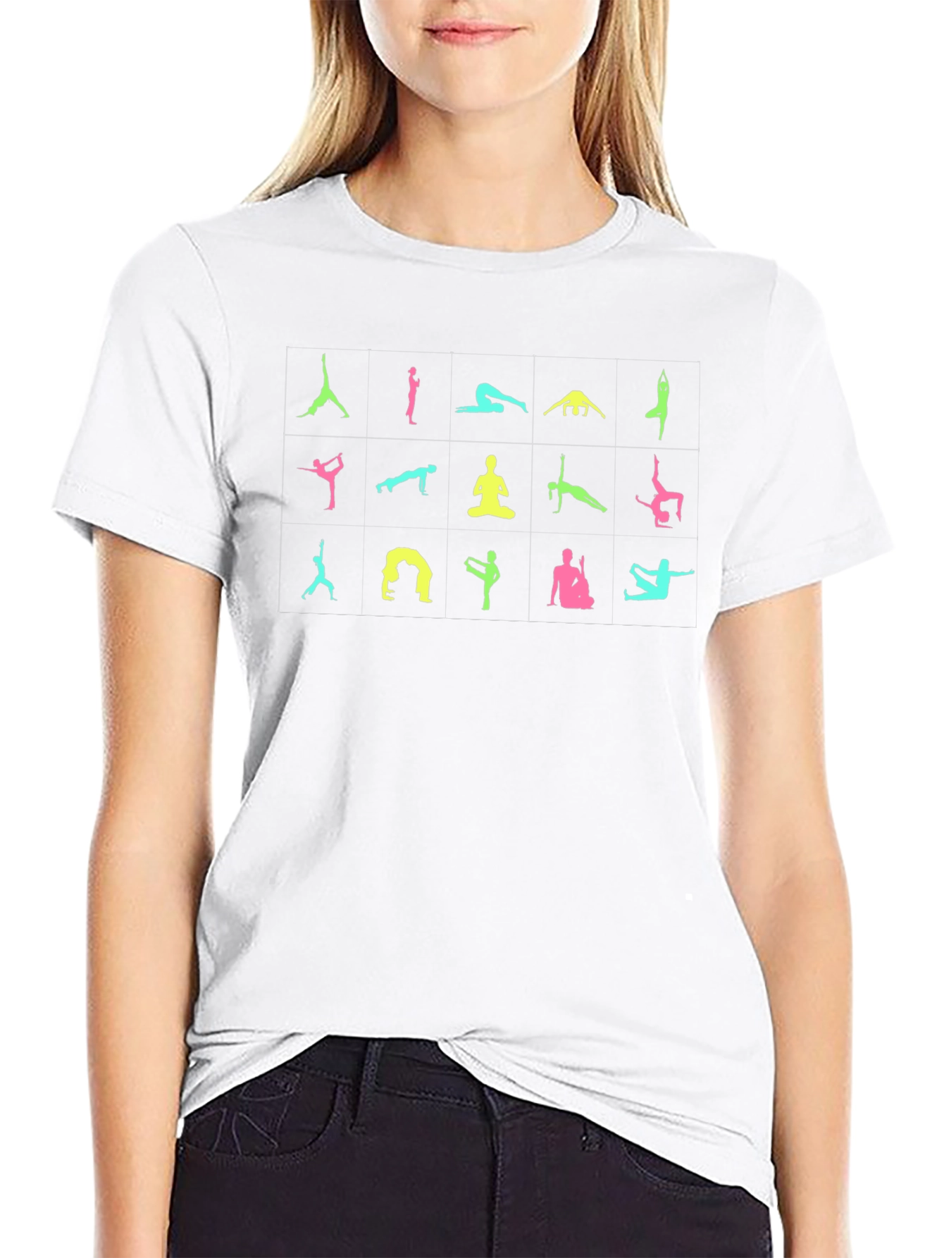 Yoga Pose Graphic Black T-Shirt