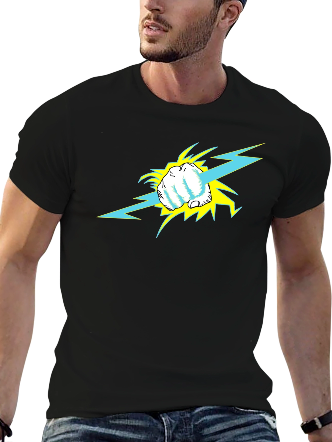 Electric Punch Graphic Tee - Bold Style