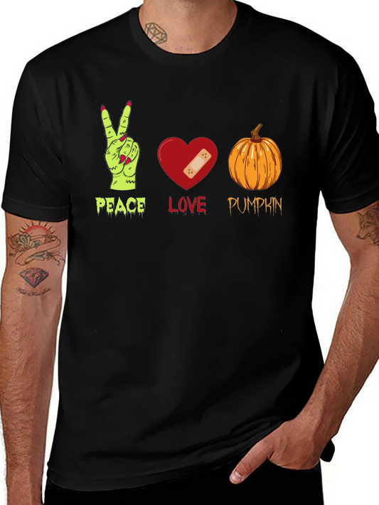 Peace Love Pumpkin Halloween T-Shirt