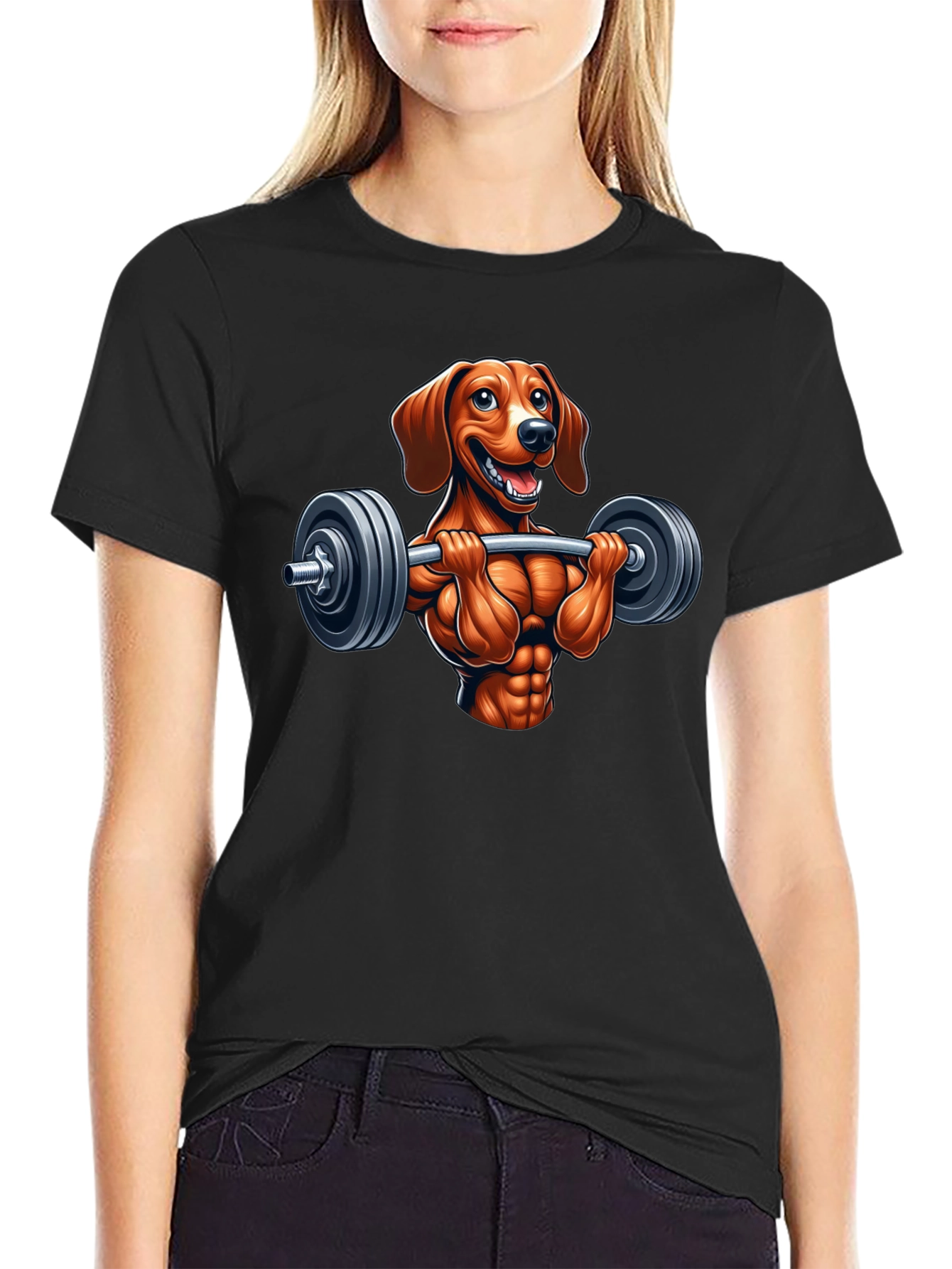 Dachshund Workout T-Shirt - Funny Dog Lifting Design