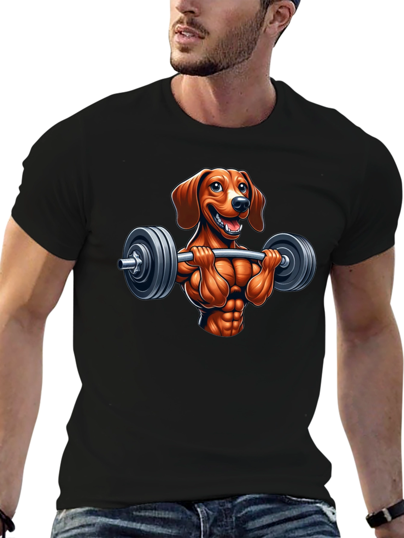 Dachshund Workout T-Shirt - Funny Dog Lifting Design