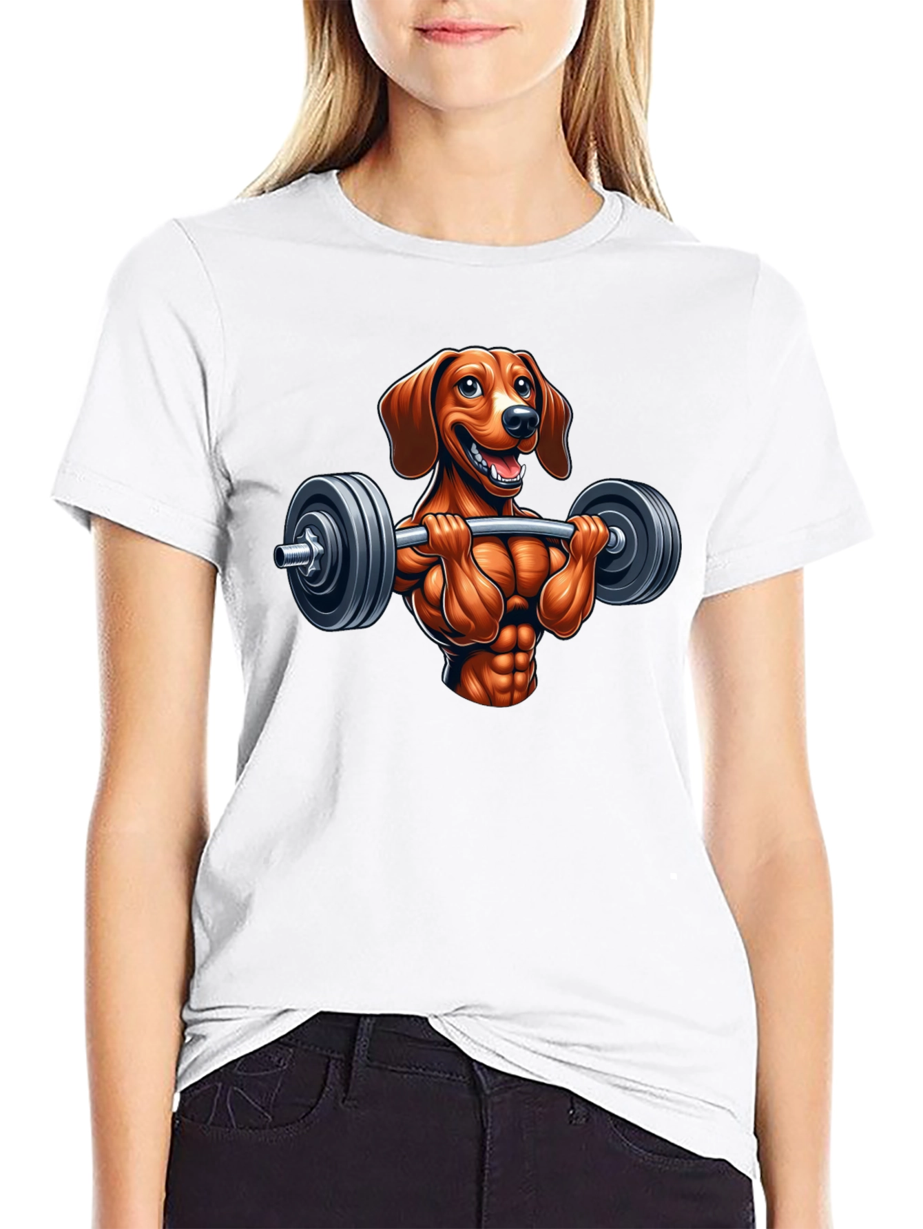 Dachshund Workout T-Shirt - Funny Dog Lifting Design