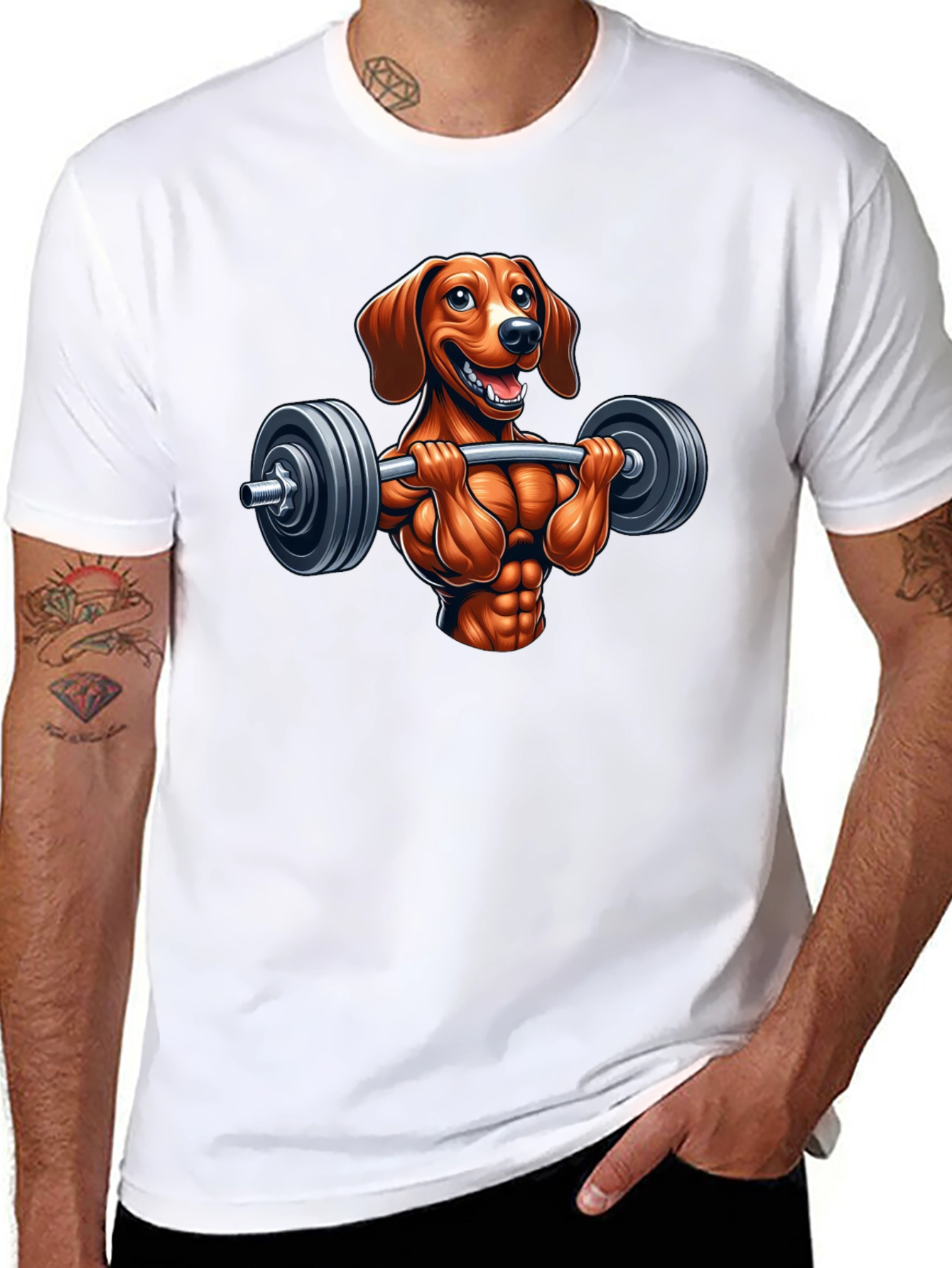Dachshund Workout T-Shirt - Funny Dog Lifting Design