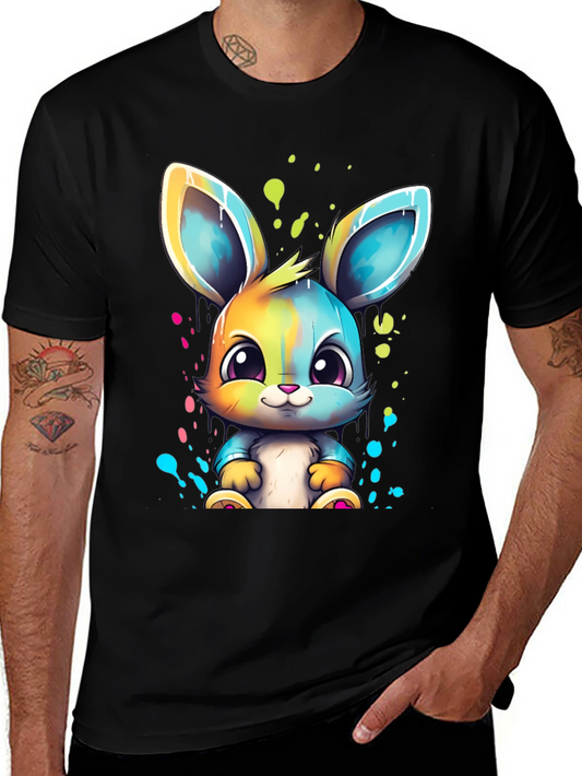 Cute Colorful Bunny Rabbit Graphic T-Shirt