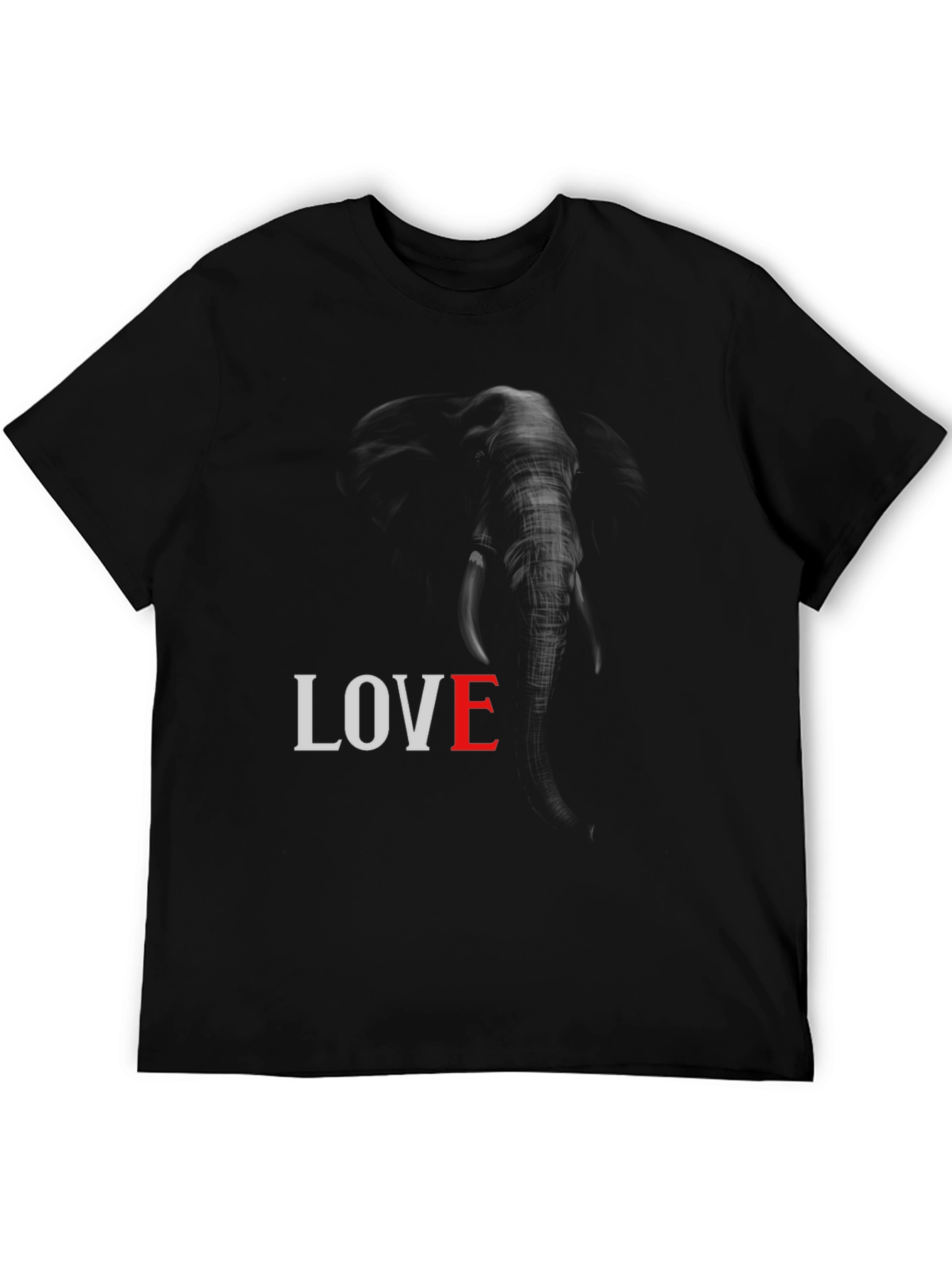 Elephant LOVE Graphic Tee - Unisex Black T-Shirt