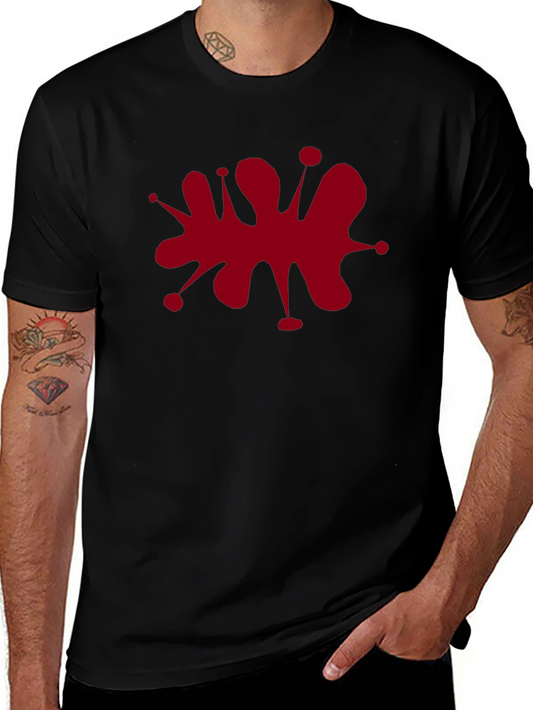 Red Splatter Graphic T-Shirt - Trendy Casual Wear