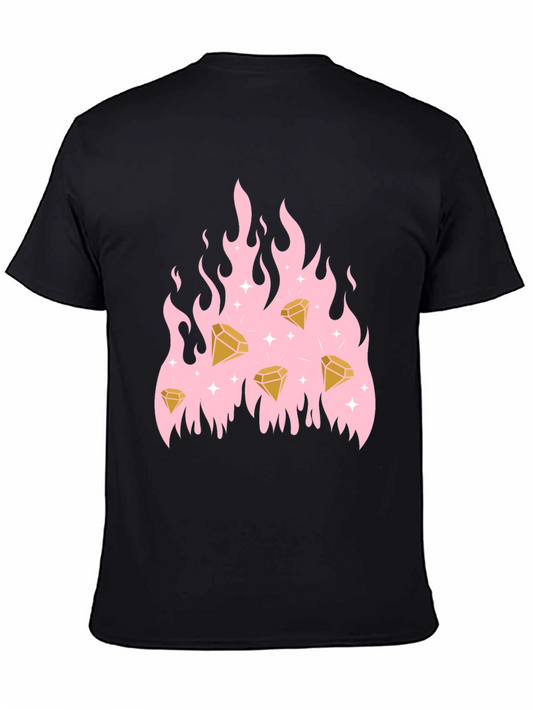 Diamond Flames Graphic Tee - Black T-Shirt
