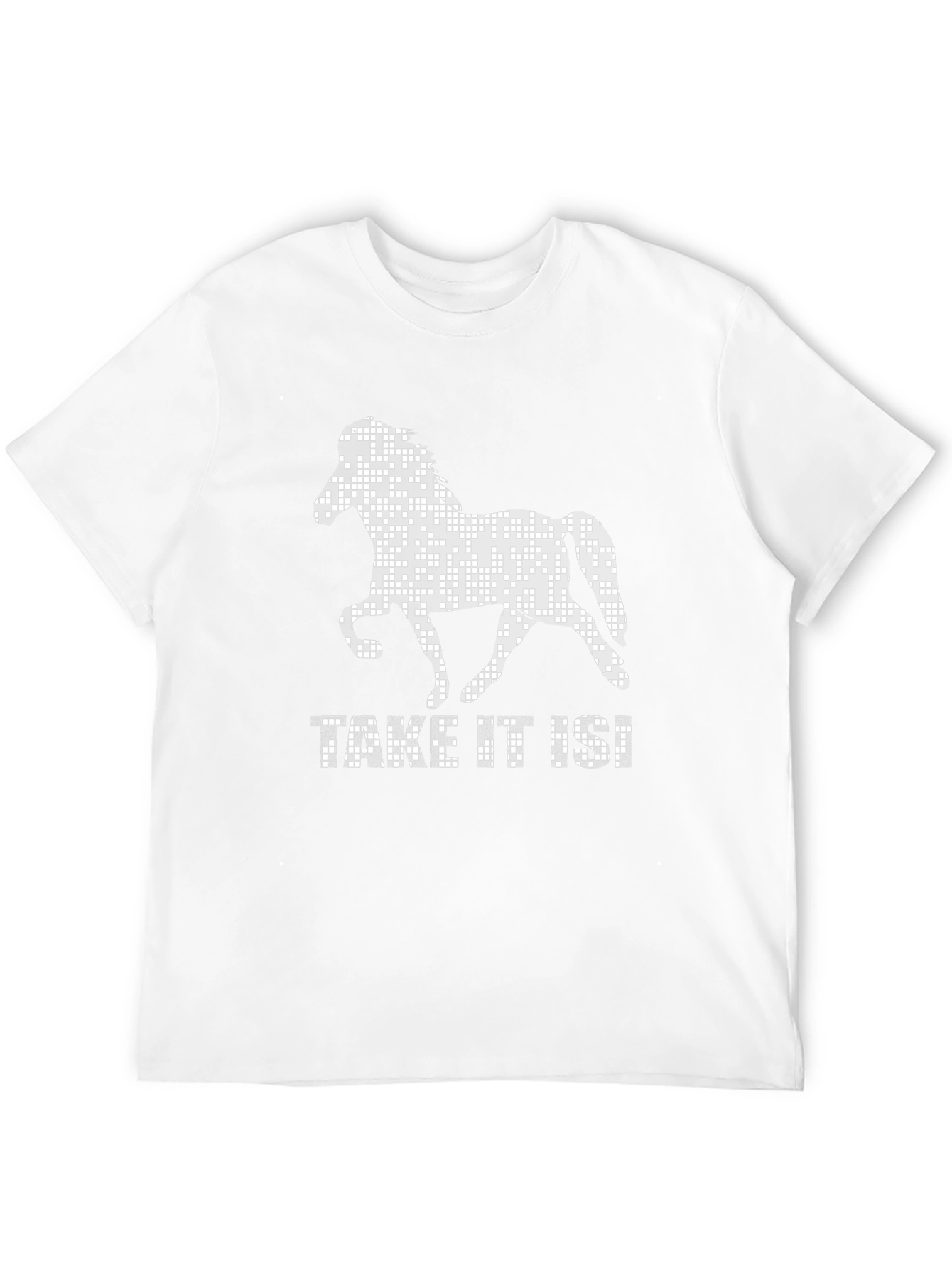 Pixelated Horse Graphic T-Shirt - Black
