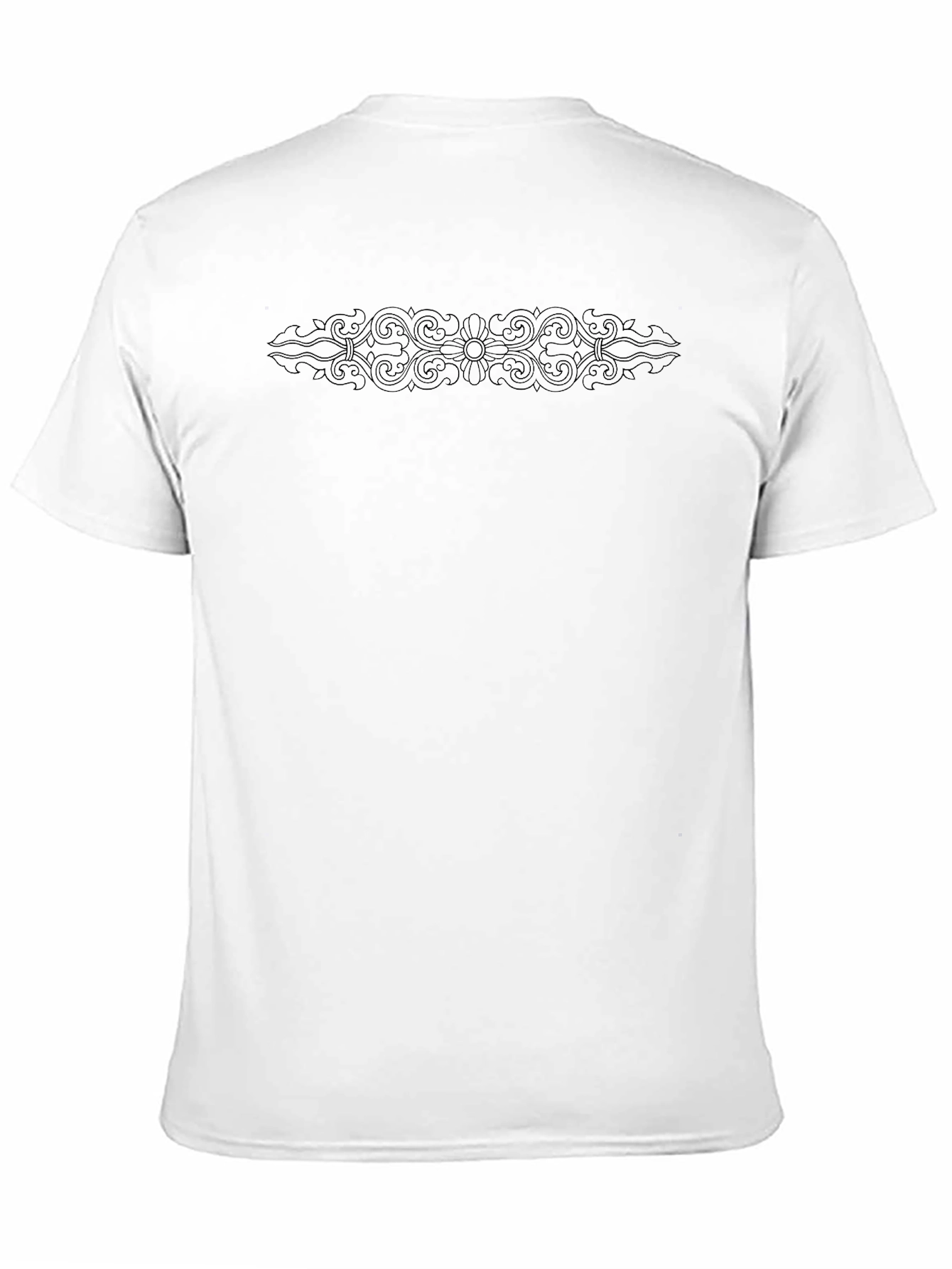 Black T-Shirt with Subtle Ornamental Design