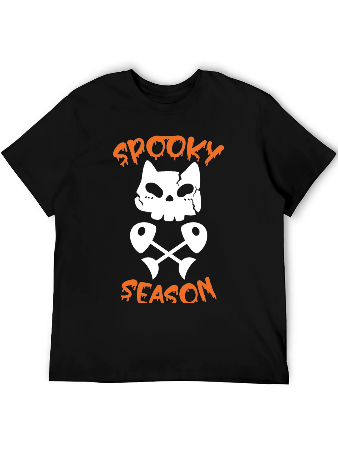 Spooky Season Cat Skeleton Graphic Tee