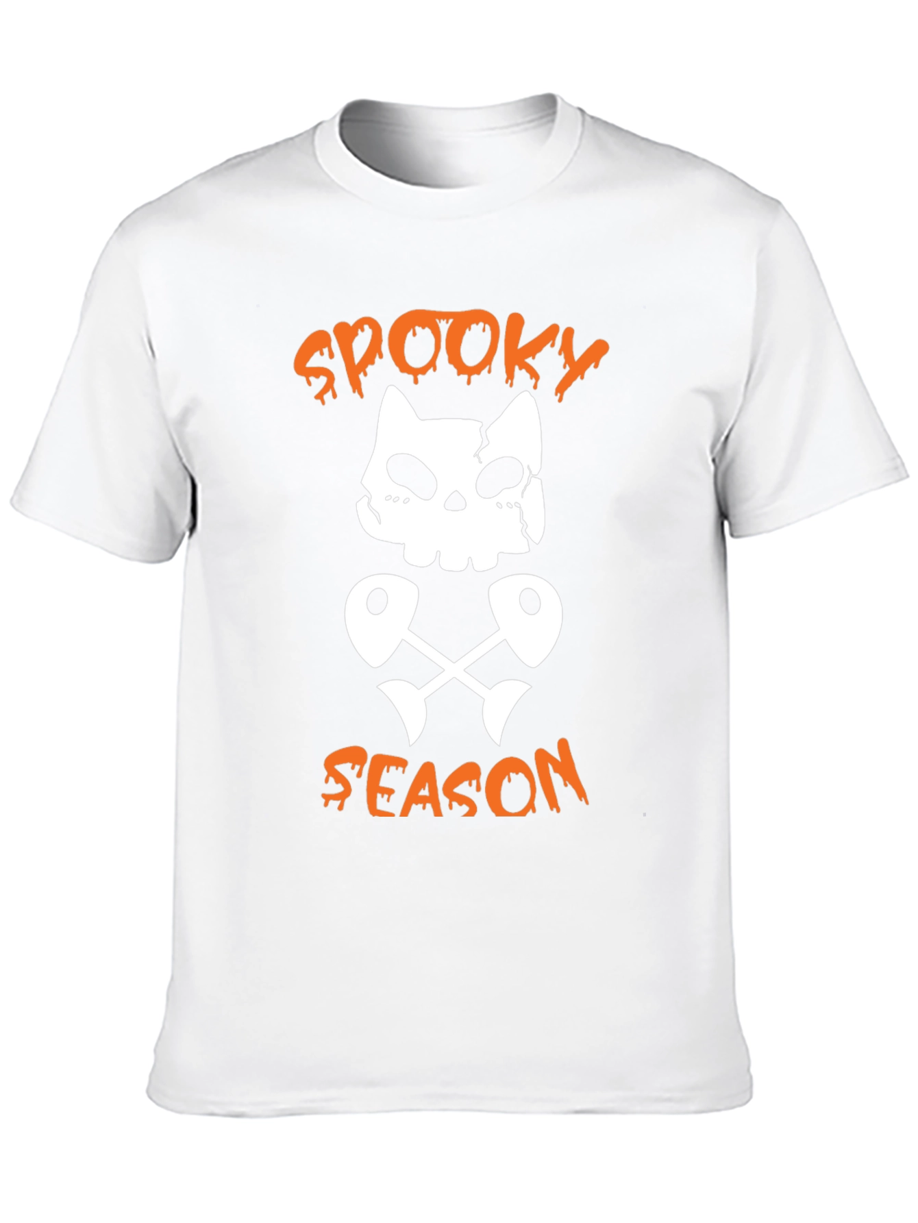 Spooky Season Cat Skeleton Graphic Tee
