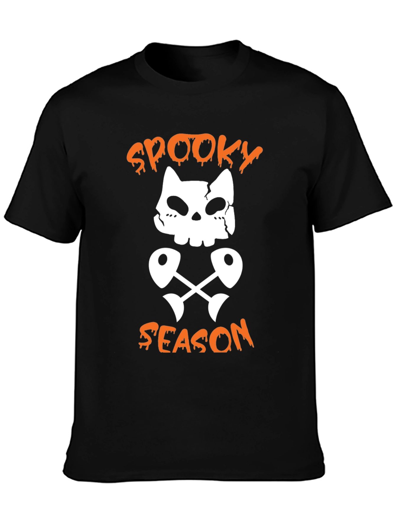 Spooky Season Cat Skeleton Graphic Tee