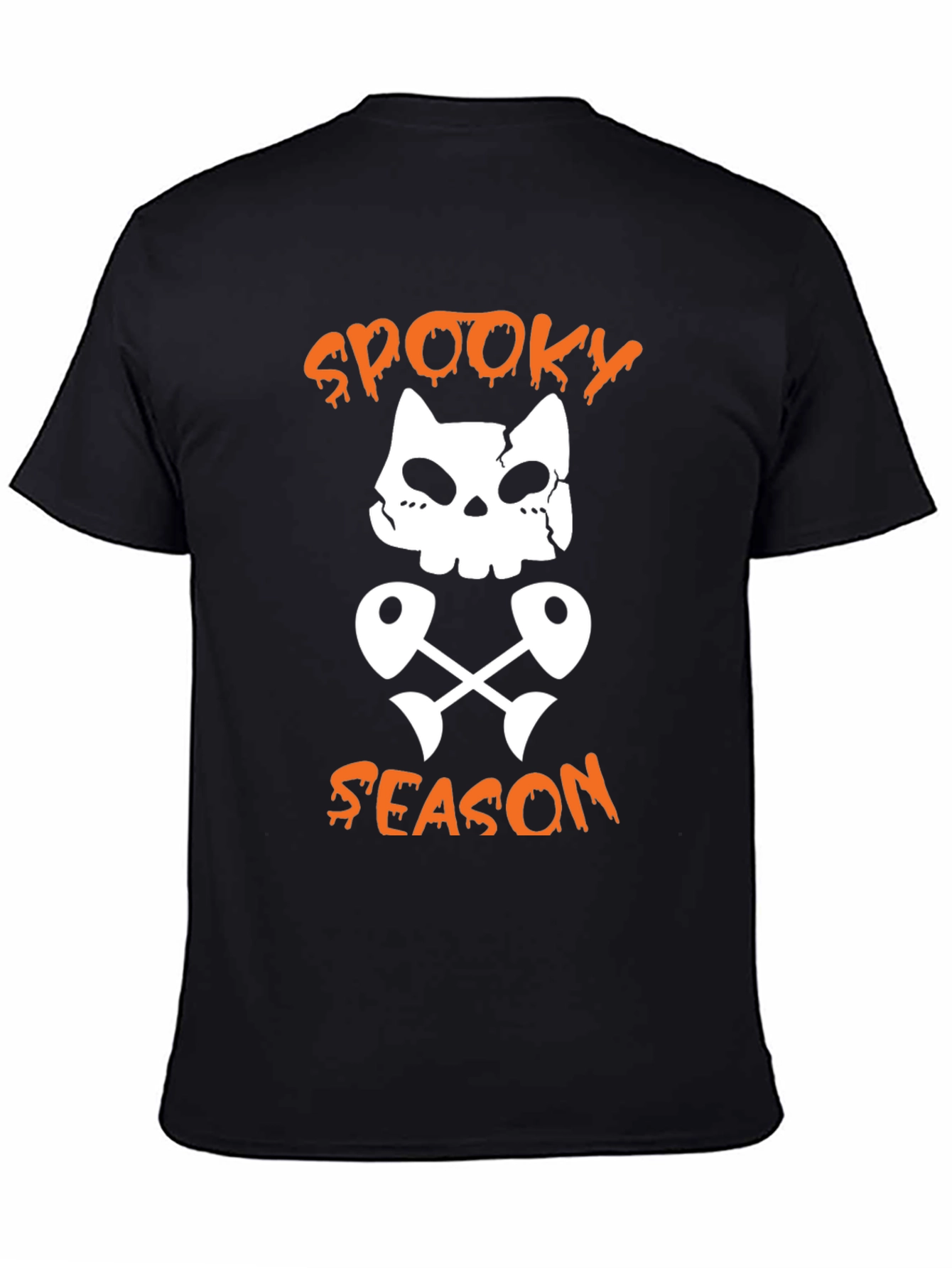 Spooky Season Cat Skeleton Graphic Tee