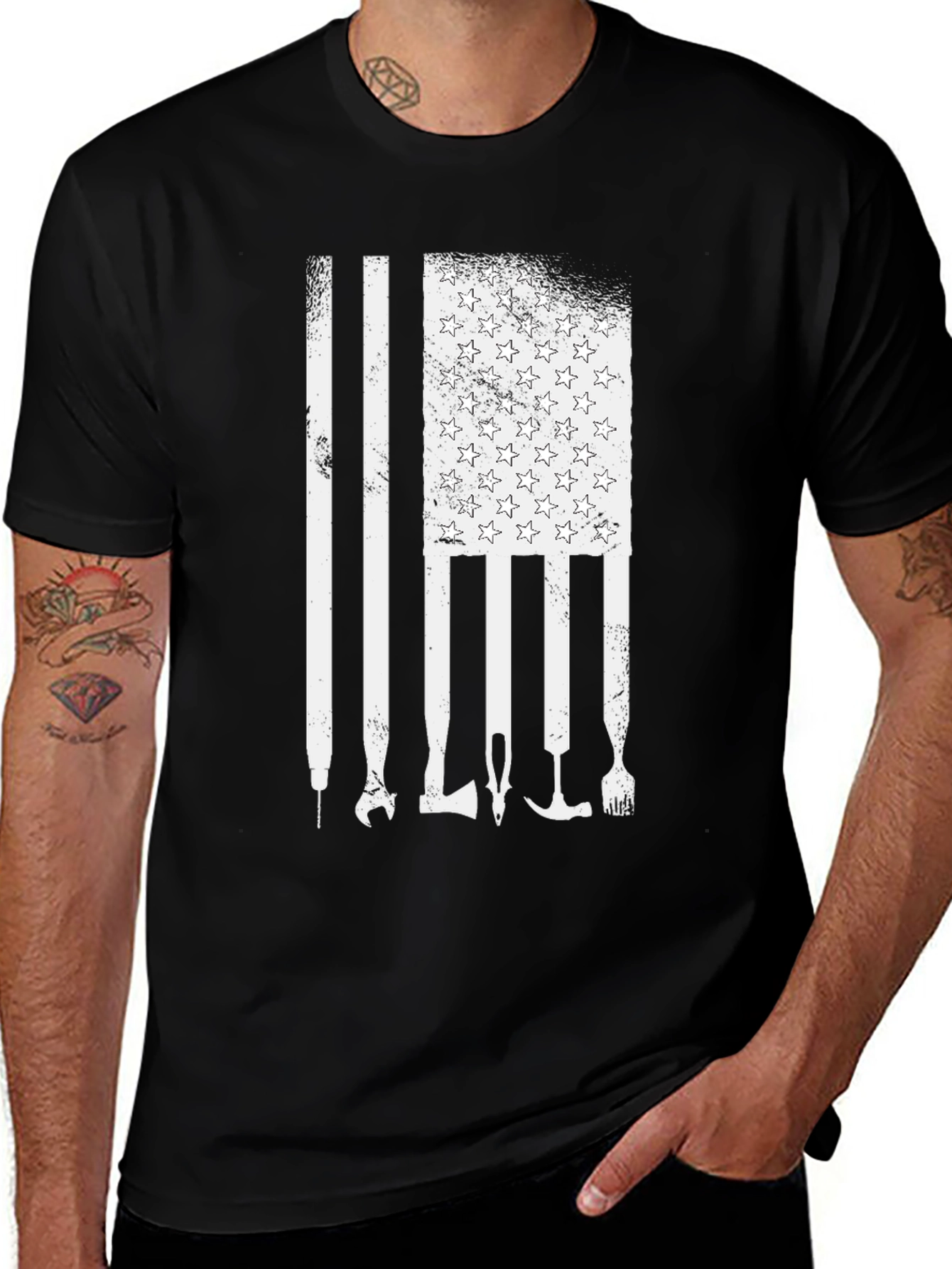 American Flag Tools Graphic Tee
