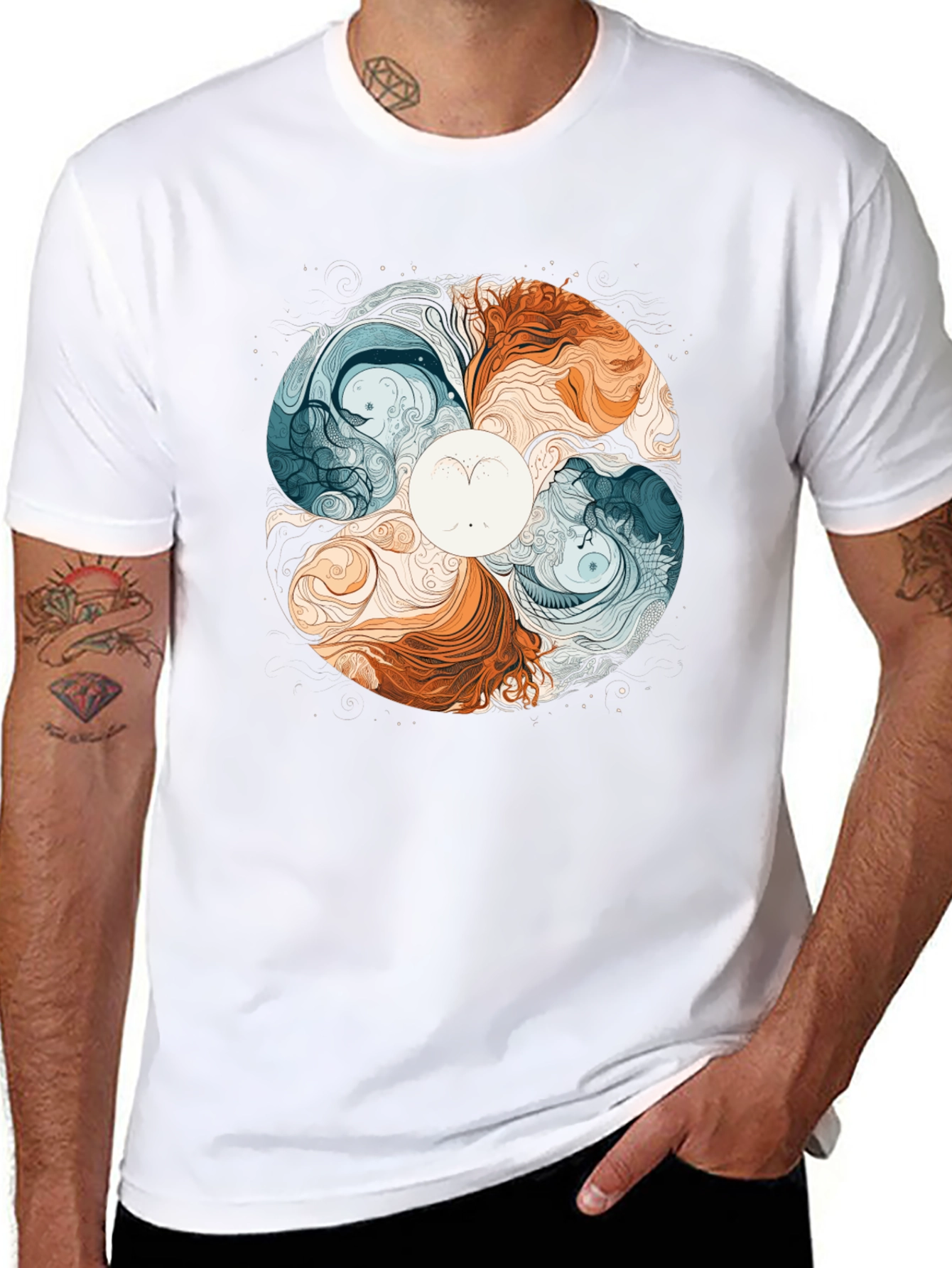 Yin Yang Style Graphic Tee - Balance & Harmony