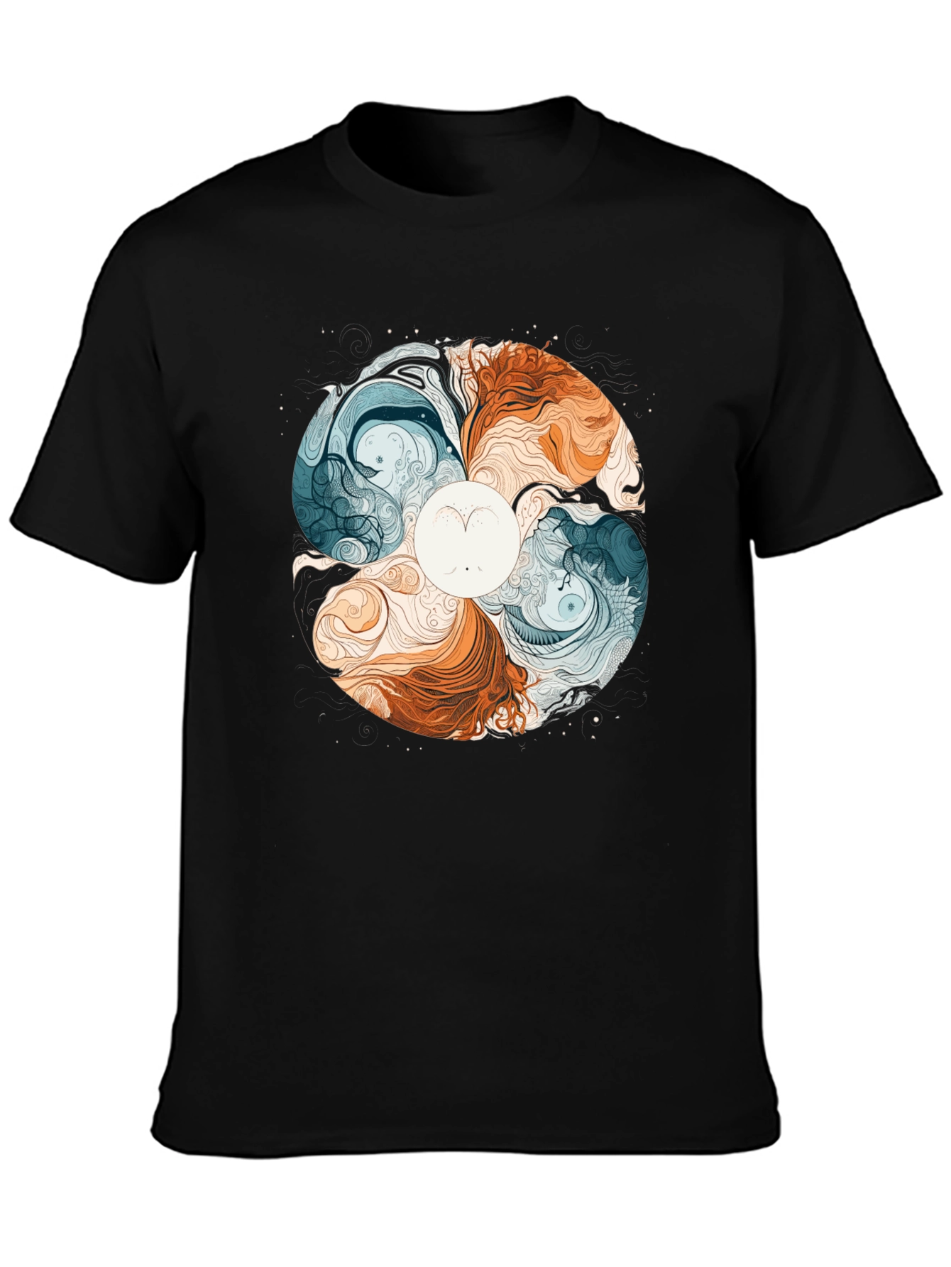 Yin Yang Style Graphic Tee - Balance & Harmony