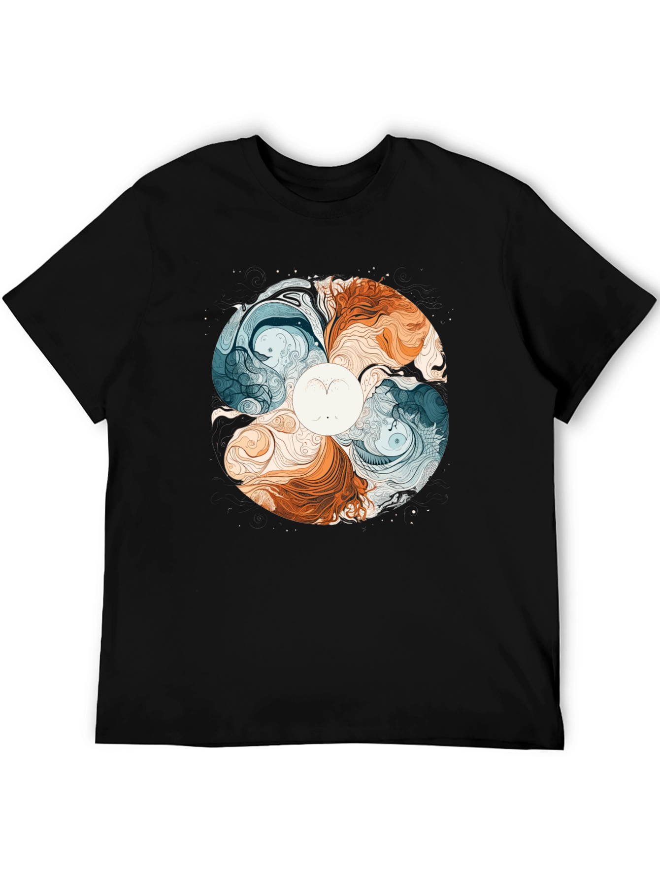 Yin Yang Style Graphic Tee - Balance & Harmony