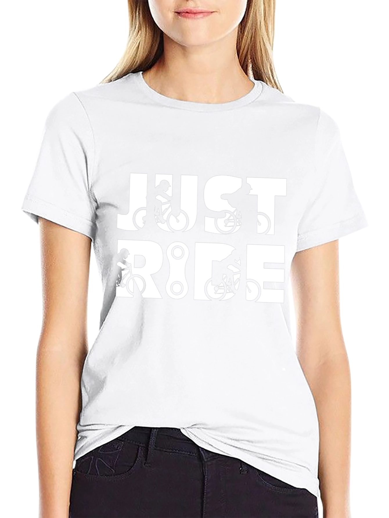 Just Ride Black Graphic Tee - Biker T-Shirt