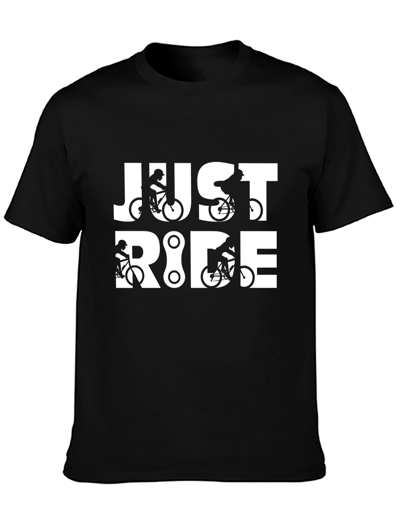 Just Ride Black Graphic Tee - Biker T-Shirt