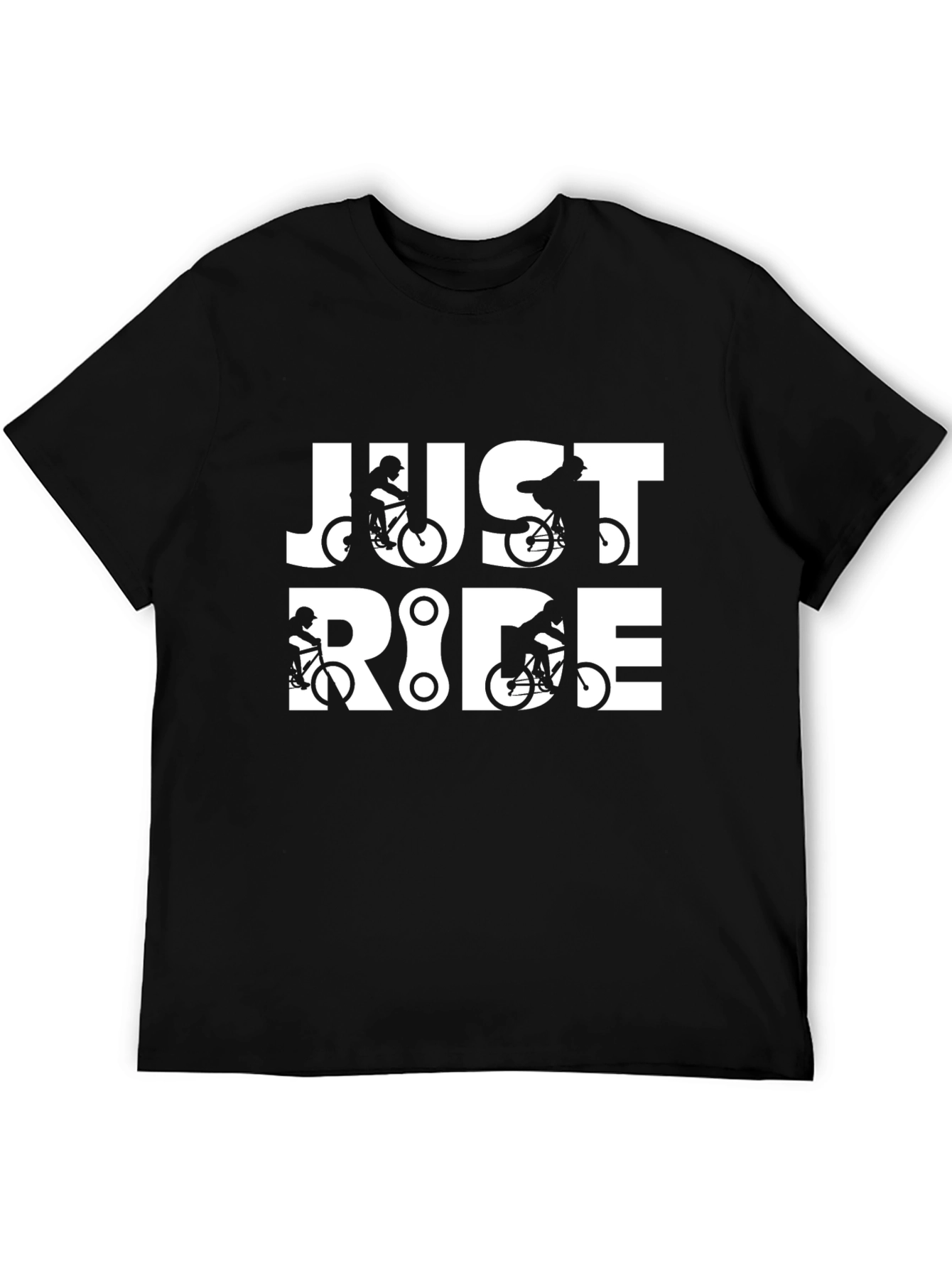 Just Ride Black Graphic Tee - Biker T-Shirt