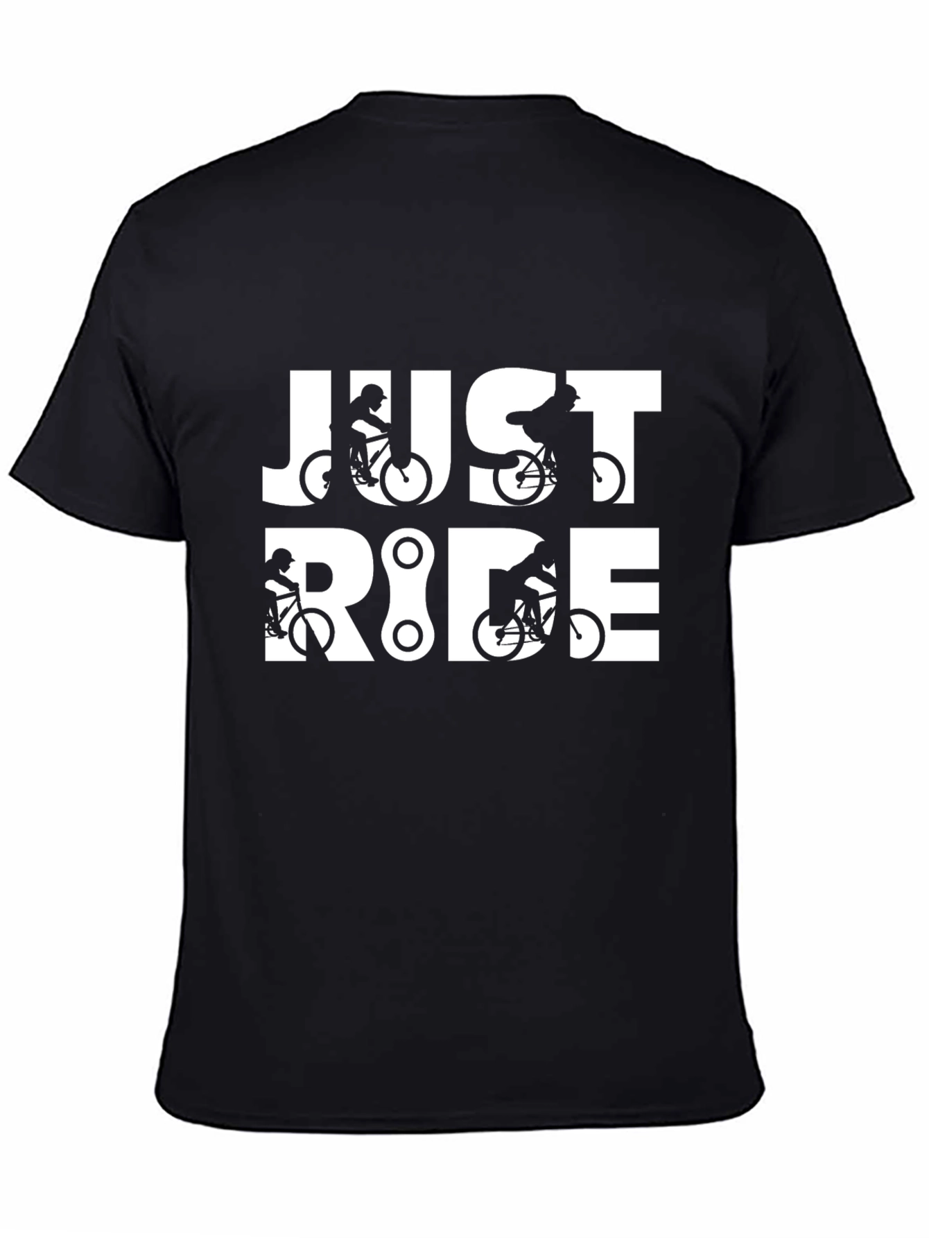 Just Ride Black Graphic Tee - Biker T-Shirt