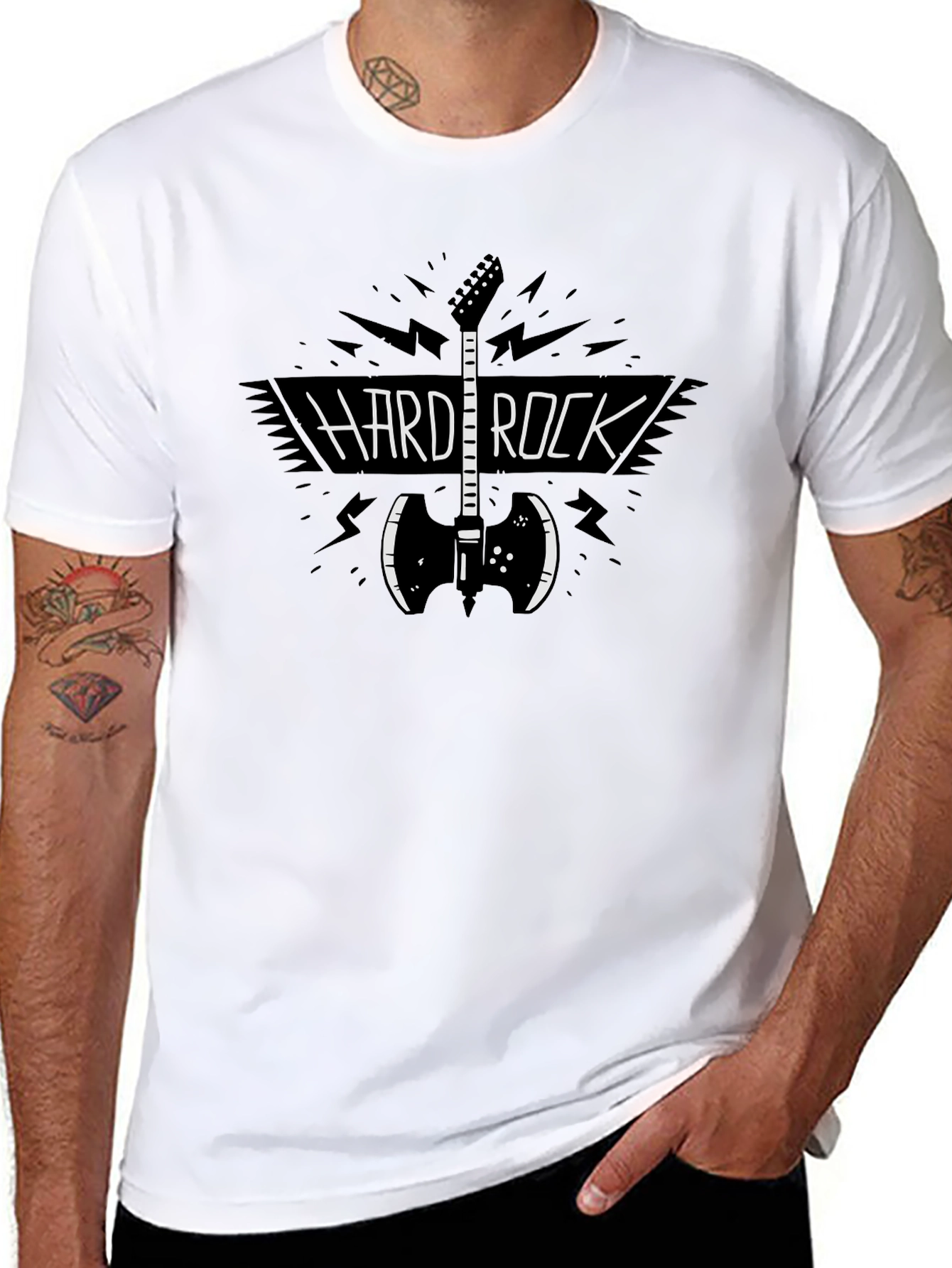 Hard Rock Guitar Graphic Black T-Shirt