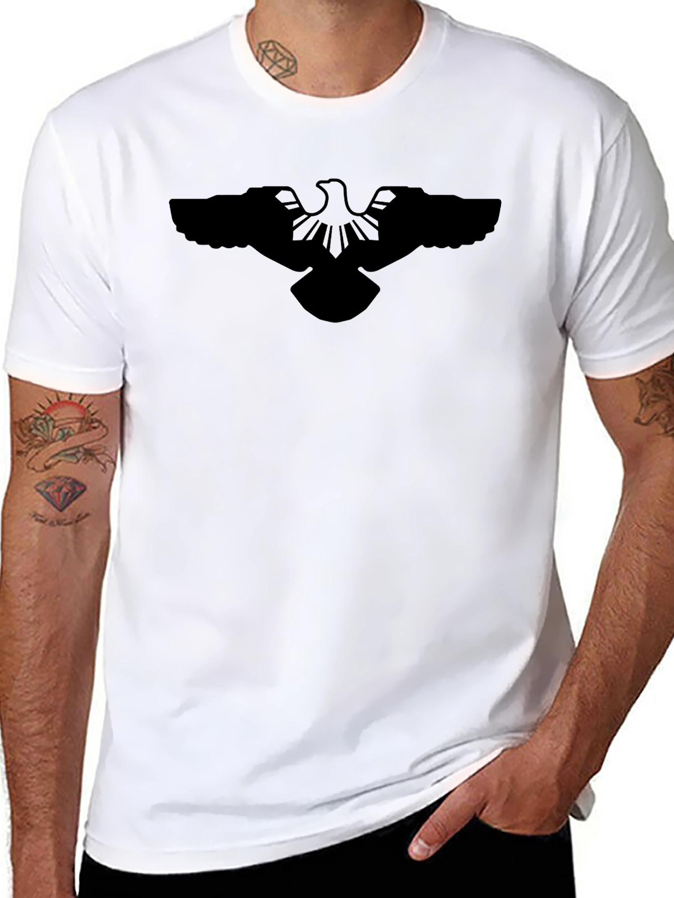 Black T-Shirt with Eagle Design