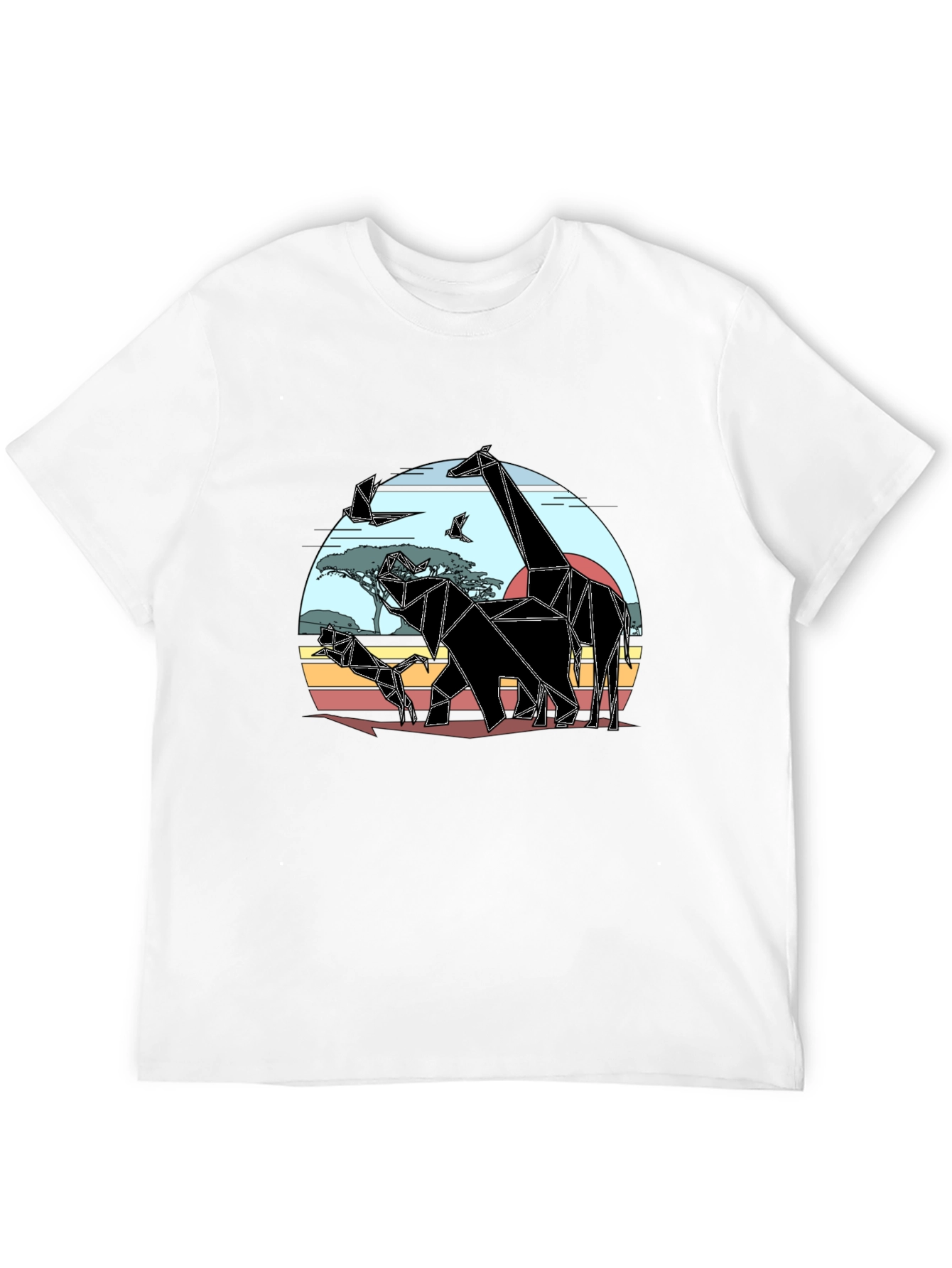 Geometric African Animals Mens T-Shirt