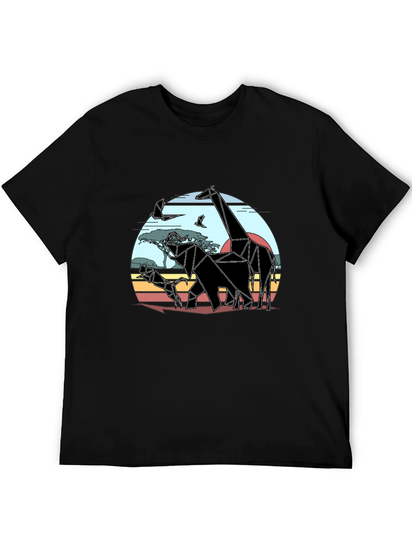 Geometric African Animals Mens T-Shirt